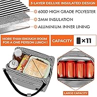 Vista 2 de OPUX, lonchera para mujeres, con aislamiento, bolsa de almuerzo para niñas, para el trabajo, adultos, escuela, pequeña bolsa reutilizable