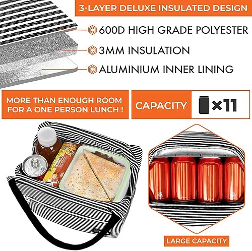 Miniatura 2 de OPUX, lonchera para mujeres, con aislamiento, bolsa de almuerzo para niñas, para el trabajo, adultos, escuela, pequeña bolsa reutilizable