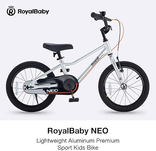 Miniatura 9 de Royalbaby Bicicleta de aluminio para niños de 16 y 18 pulgadas, bicicleta ligera para niños y niñas de 4 a 9 años, varios colores