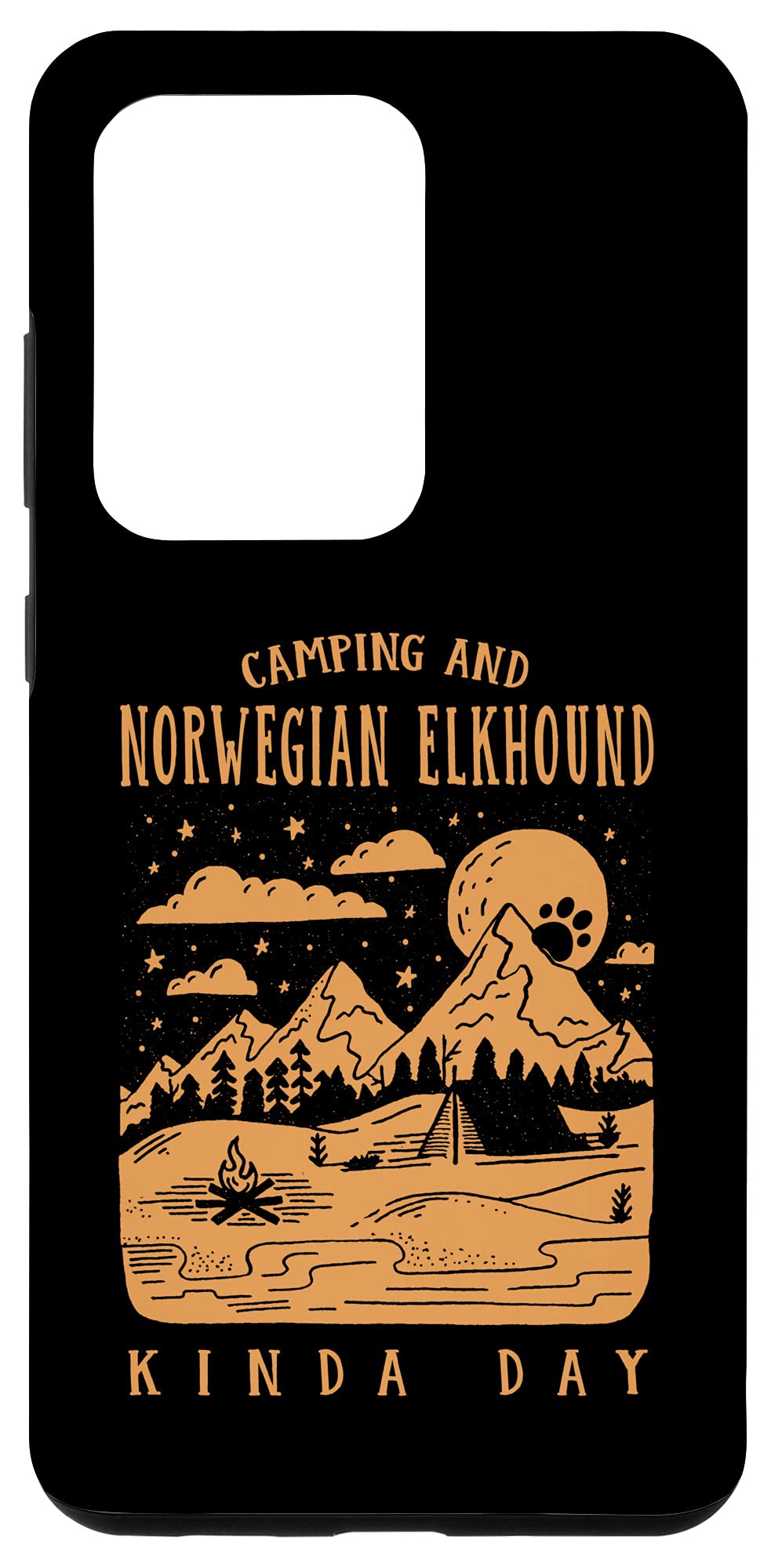 Galaxy S20 Ultra Camping and Norwegian Elkhound Kinda Day Norsk Elghund Case