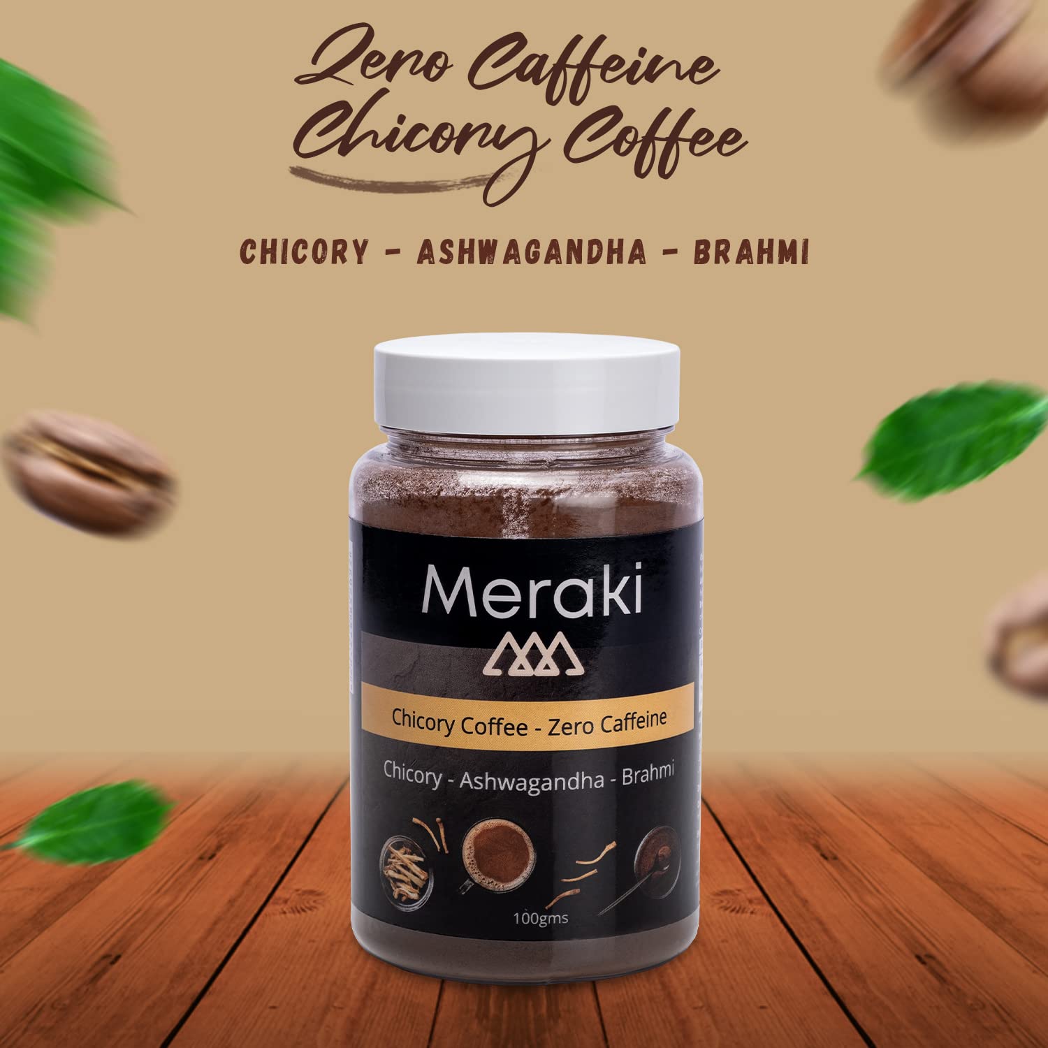 MERAKI COFFEE Zero Caffeine - Instant Chicory Strong Black Coffee