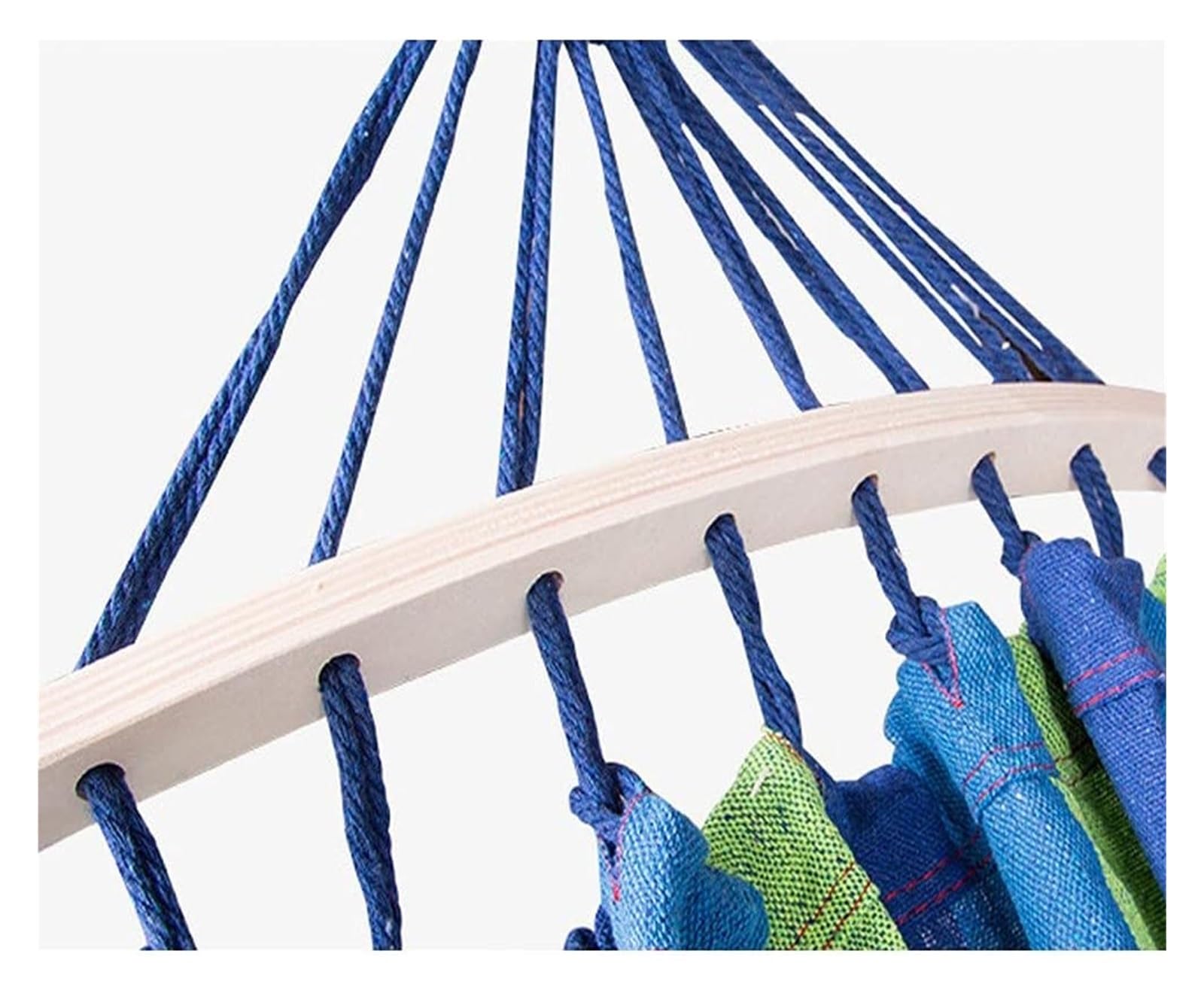 Hamac Portable, hamac de Camping, hamac de Jardin en Coton avec Barre en Bois incurvée Hamac Portable Confortable avec Sac de Voyage Compact for Patio intérieur/extérieur(Blue,240 * 100cm)