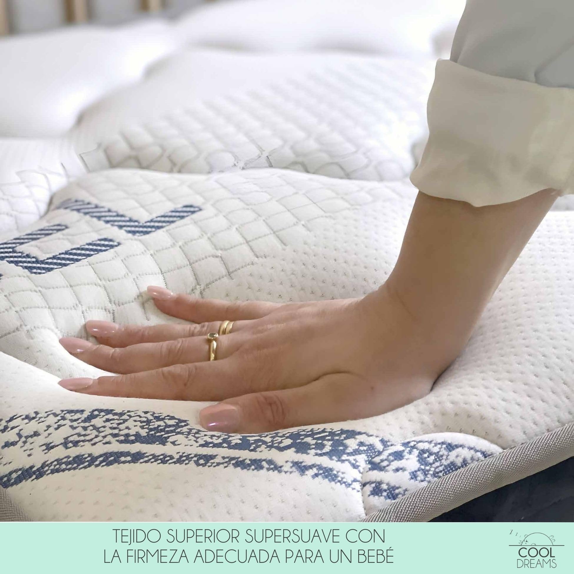 Colchón 70x140, Protector Colchón, Sábanas | Symphony CoolDreams | Viscoelástica termosensible, espuma de célula abierta, certificados OEKO-TEX y CertiPUR. Incluye protector colchón y sábanas
