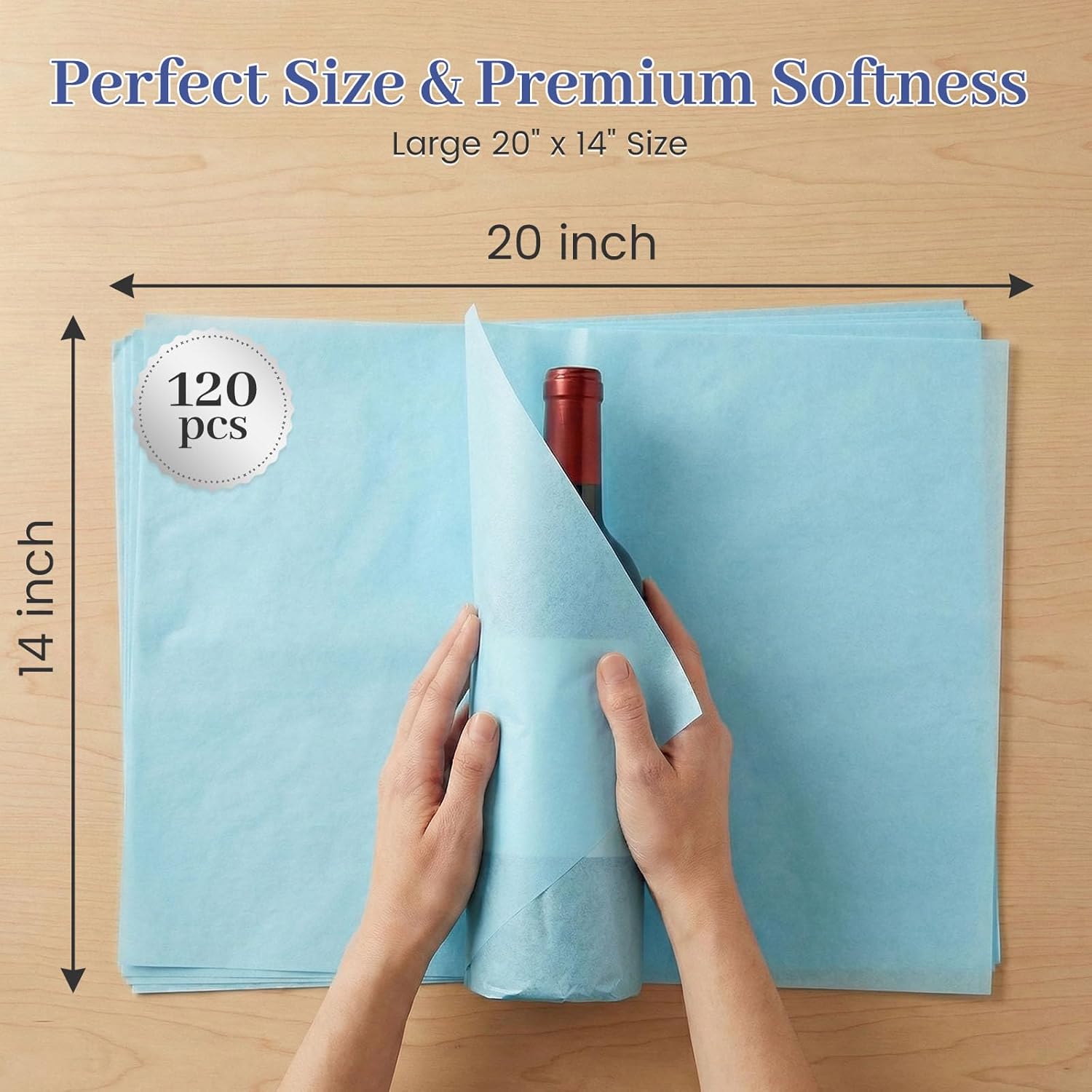 120 Sheets Tissue Paper, Wrapping Paper Bulk for DIY Crafts