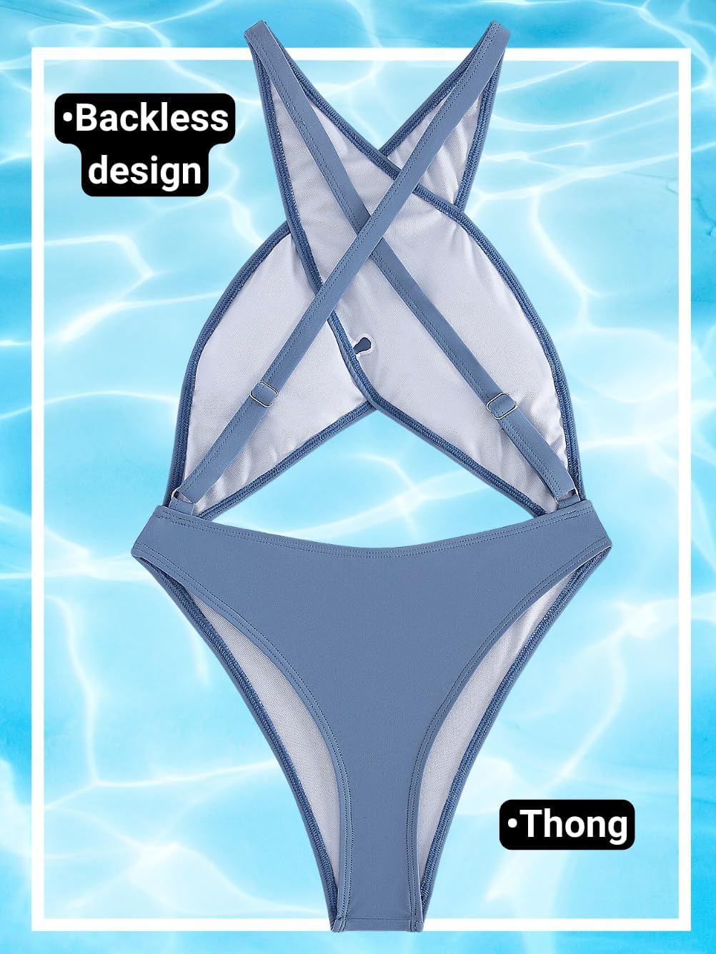 Kaei&Shi Sexy One Piece Swimsuit for Women,Cut Out Criss Cross Bathing Suit,Thong Monokini Swimsuits - Image 7
