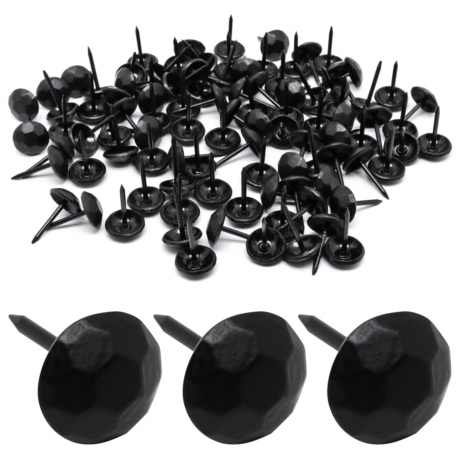Vintage Upholstery Tacks - 100 Matte Black Decorative Nails -1 Vintage Upholstery Tacks - 100 Matte Black Decorative Nails -1