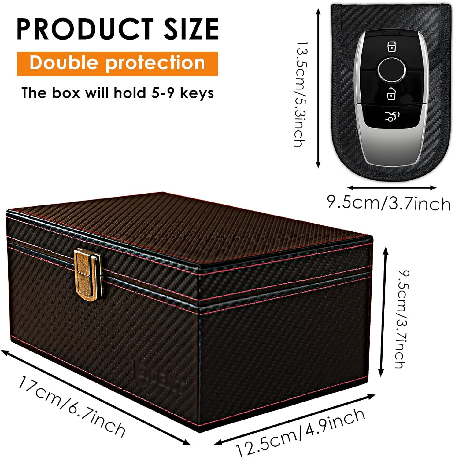 Faraday Box for Car Keys, Faraday Key Fob Protector Box, Anti Theft Car Keys Faraday Cage, Keyless Entry Protector Faraday Pouch for Key fob, RFID Signal Blocking Box(Black,S) - Image 7