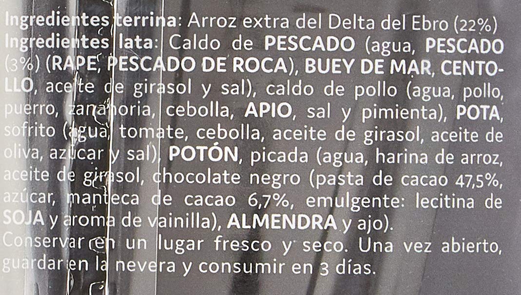 Arroz de pescado a la cazuela Just Married, Plato de pescado y marisco envasado - 900 gr. arroz marinero paella mediterraneo