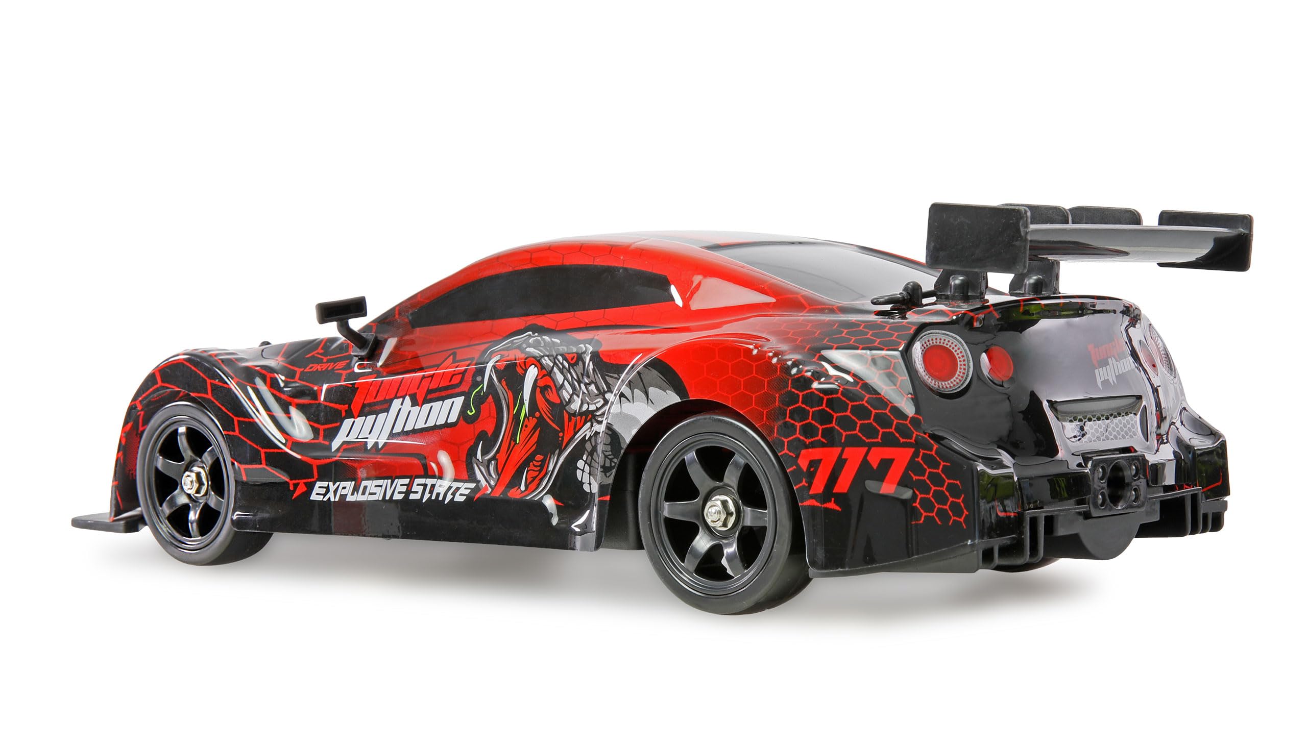 Zdalnie sterowany Drift Sport Car GTR z efektem dymu 4WD 1:16 RTR czerwony dzieci od 6 lat