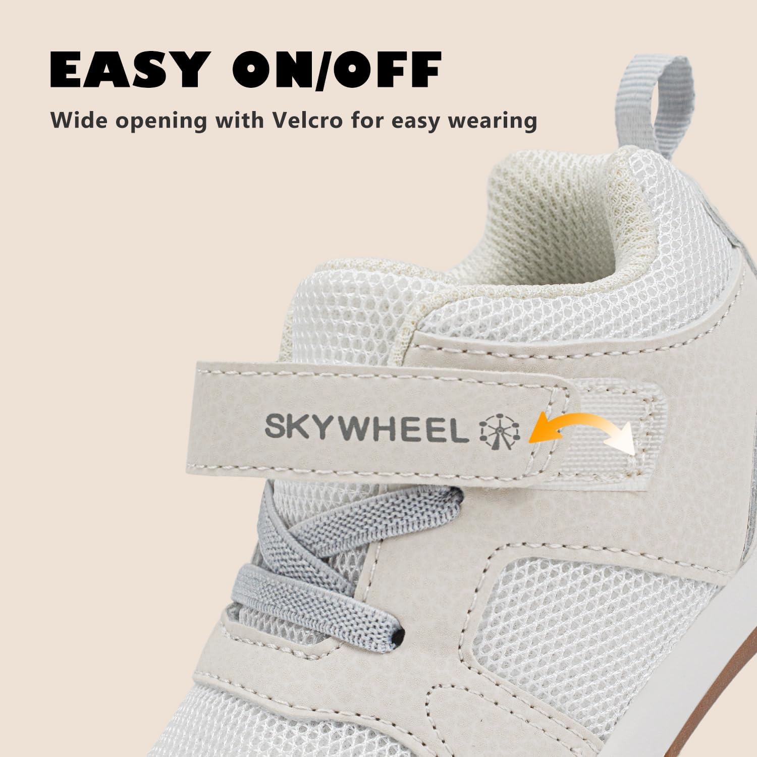 SKYWHEEL Toddler Boy Shoes Casual Sneakers for Everyday Wear with Hook and Loop Ankle Support Anti-Slip Breathable Mesh Upper Comfort Soft Sole Lightweight - Image 5