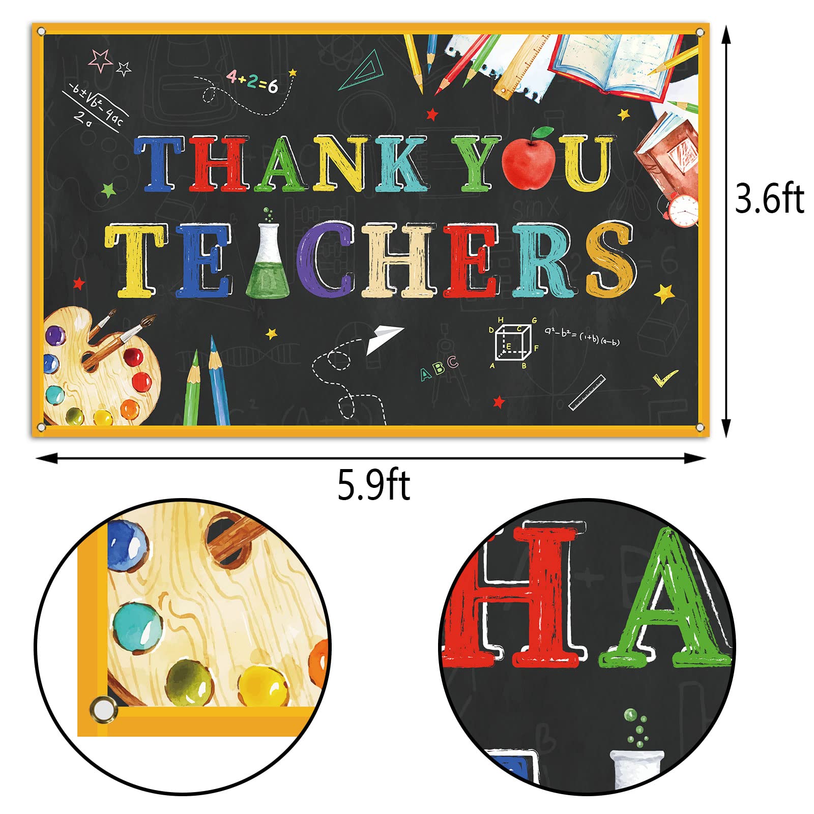 Foto-Hintergrund 'Thank You Teachers' – 2,1x1,5 M Polyester, Für Lehrer-Dankesfeiern & Klassenzimmer