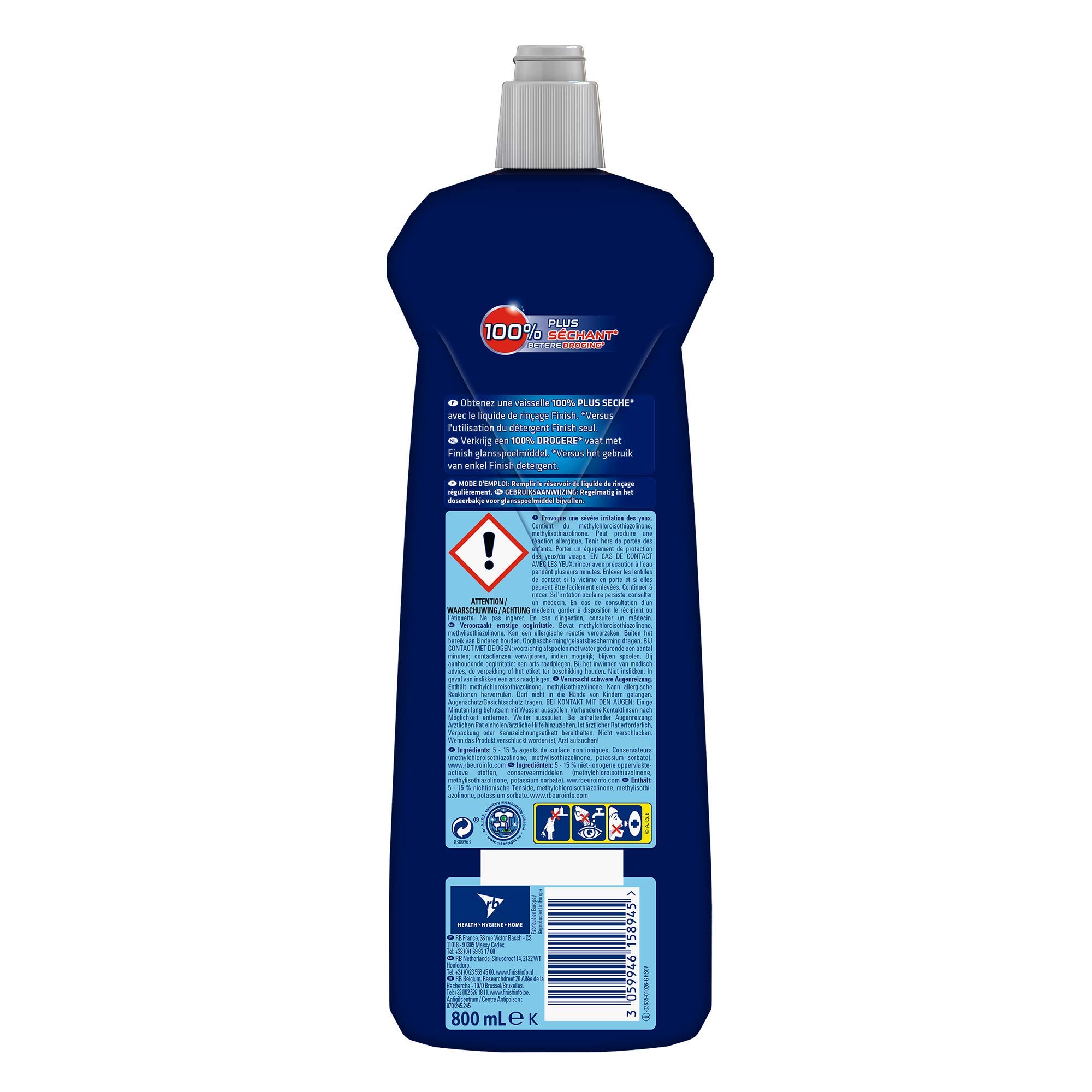 Finish Liquide de rinçage pour vaisselle 800 ml