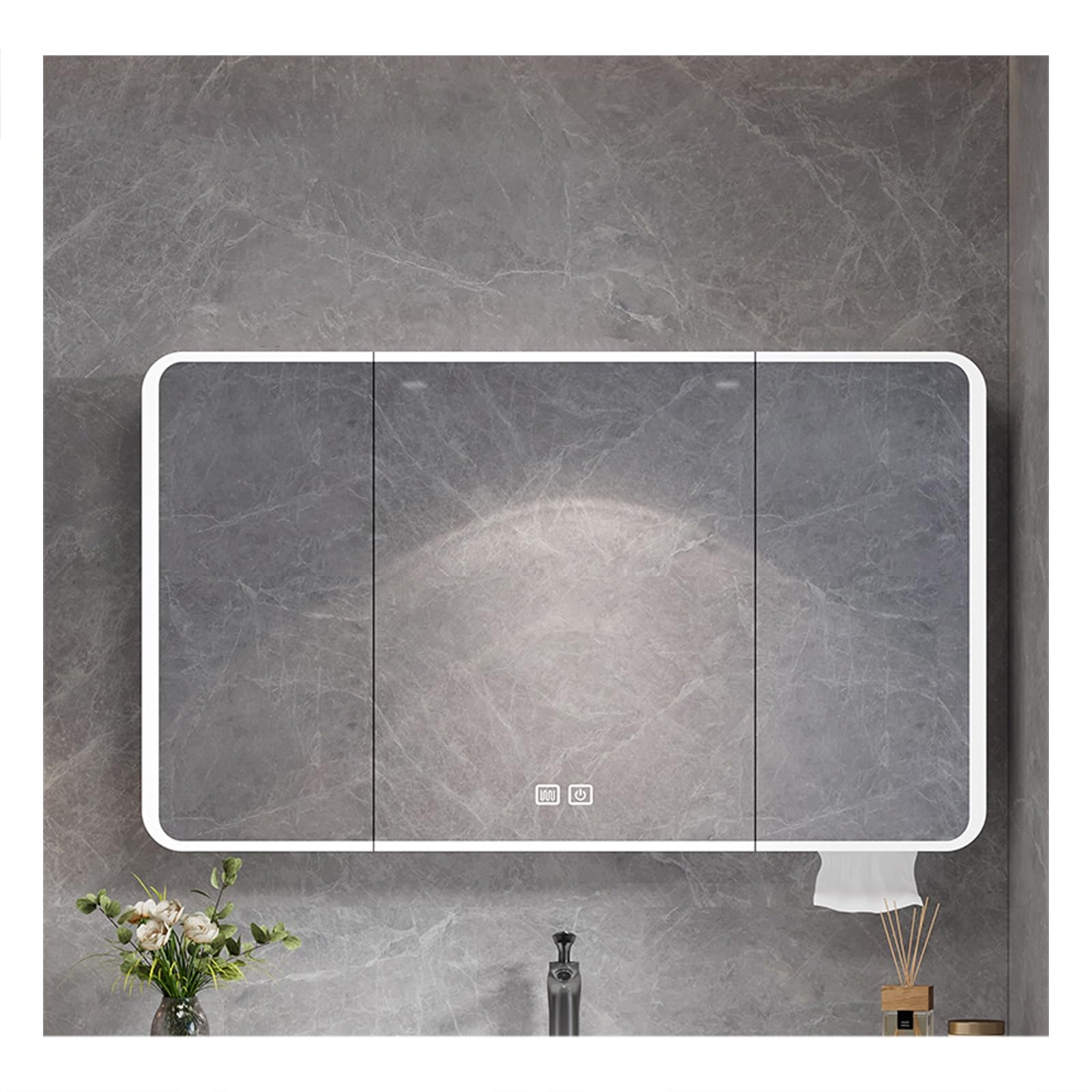 FLYIODFCXV bathroom mirror cabinet, Suitable for Modern Minimalist Bathrooms, Apartments, Hotel Suites, Dormitories(110 * 70cm/43.3 * 27.5in)