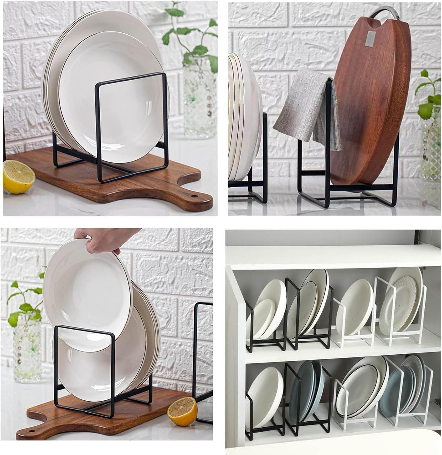 Lot de 3 organisateurs d'evier en metal, range-assiettes gain de place pour