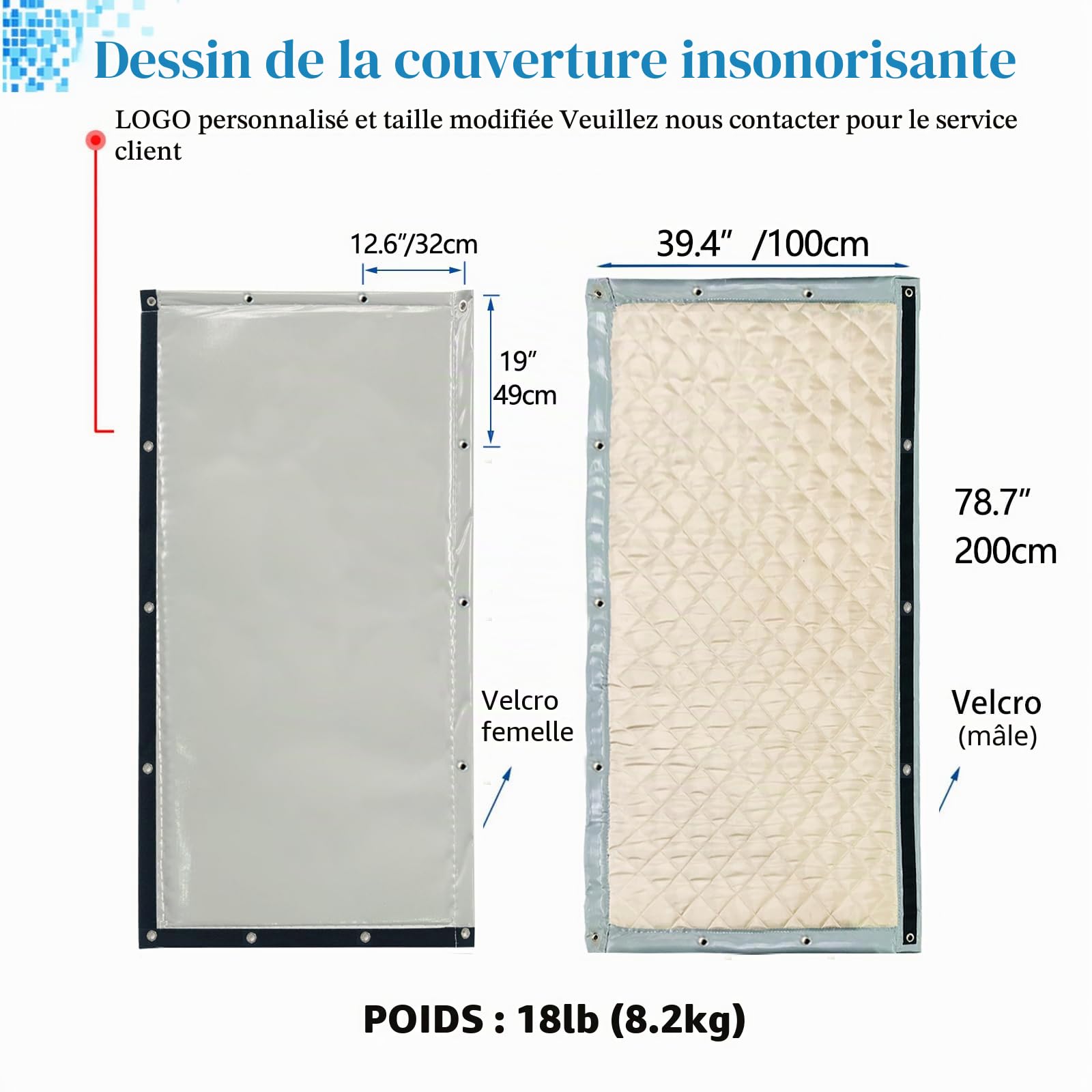 Isol Phoniqu Sound Barrier Parois d'isolation acoustique Écran insonorisé pour réduire le bruit sur les chantiers de construction usines terrains de sport 200x100cm (gris)
