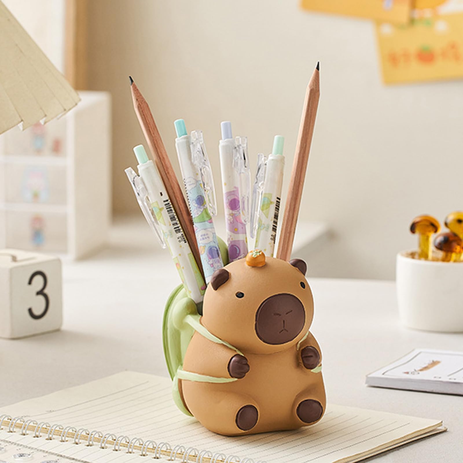 Porte-Stylos Silicone Capybara - Organisateur De Bureau Amovible Avec Fermeture Éclair 22x6.6 Cm