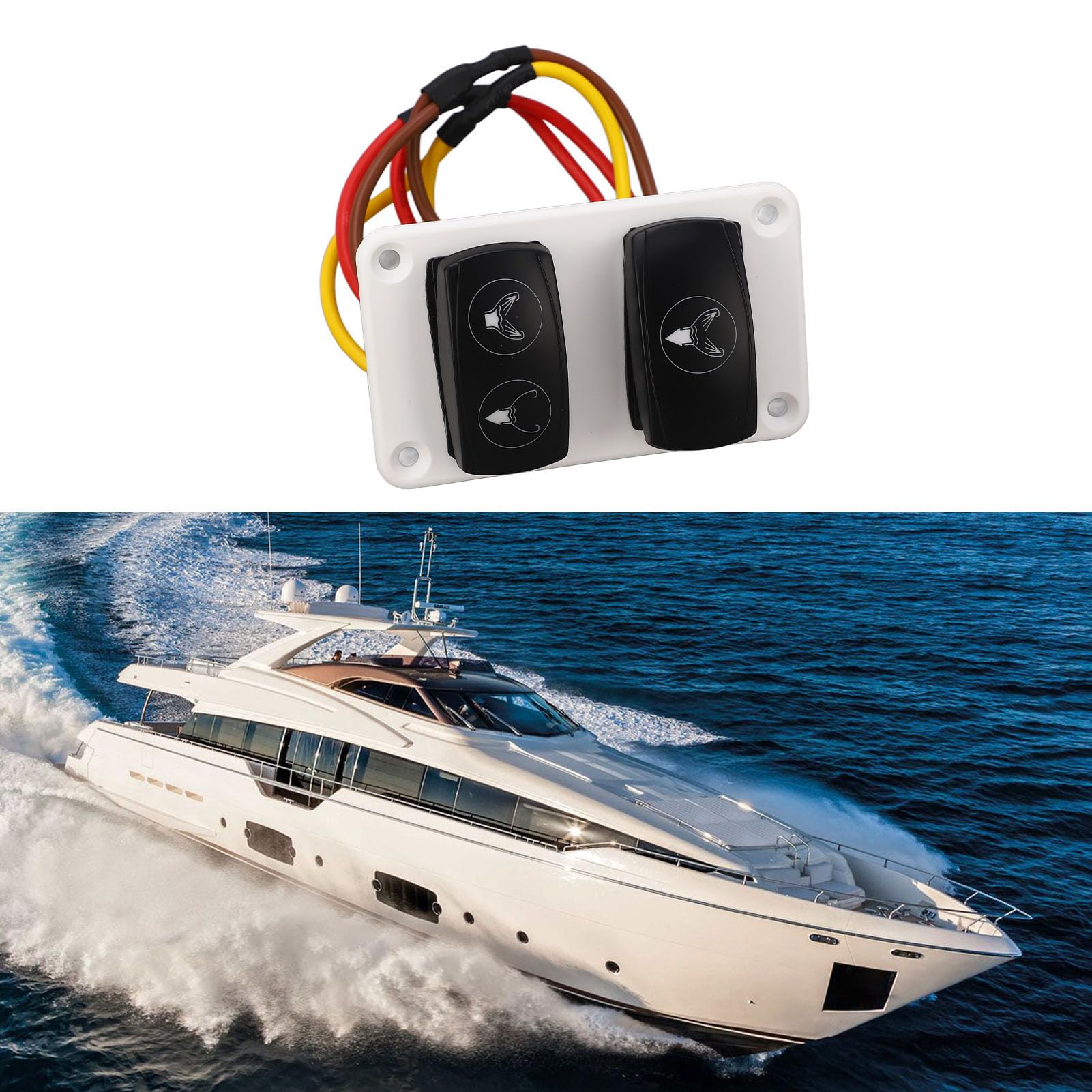 Marine Toilet Switch Panel, DC12 24V Marine Toilet Control Panel Switch 3 Way RV Toilet Rocker Switch for Boats Yachts