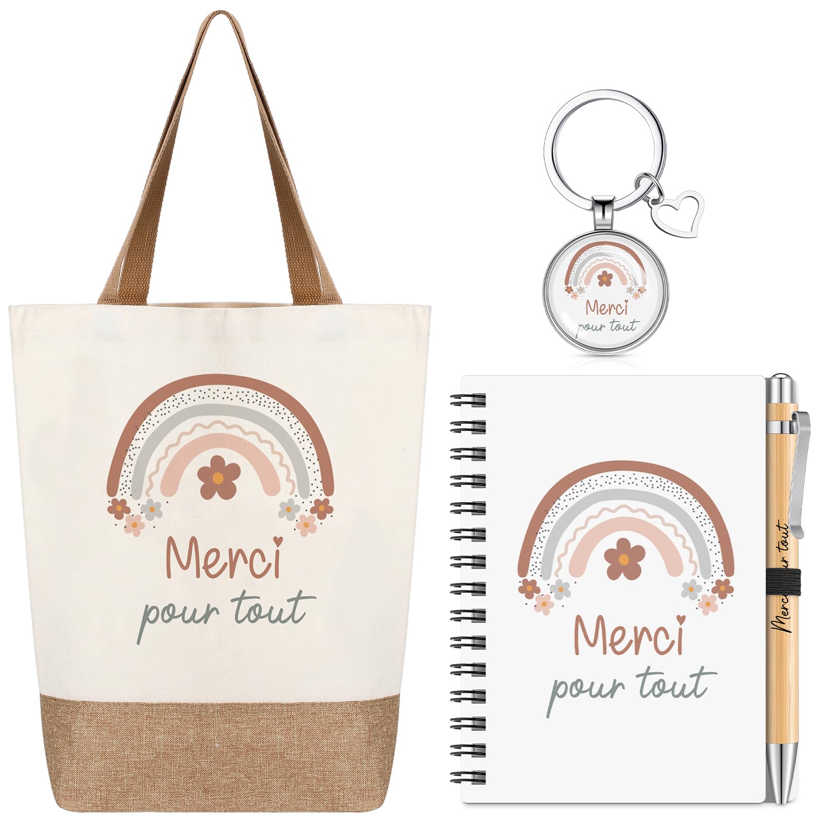 Merci Maîtresse Diplômé Cadeau Sac Fourre-Tout Carnet Stylo Porte-Clés Fin d'Études Adieu Enseignant