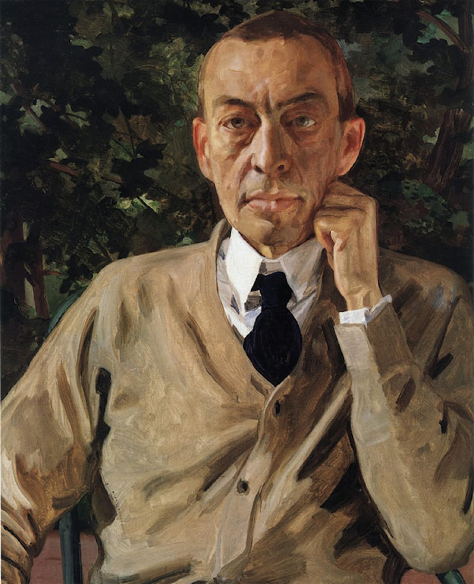 ARTXLXXBN Famous Print Painting Colorful Art Print Portrait of the Composer Sergei Vasilyevich Rachmaninoff by Konstantin Somov Canvas Art Decorations for Home Decor 60x90cm