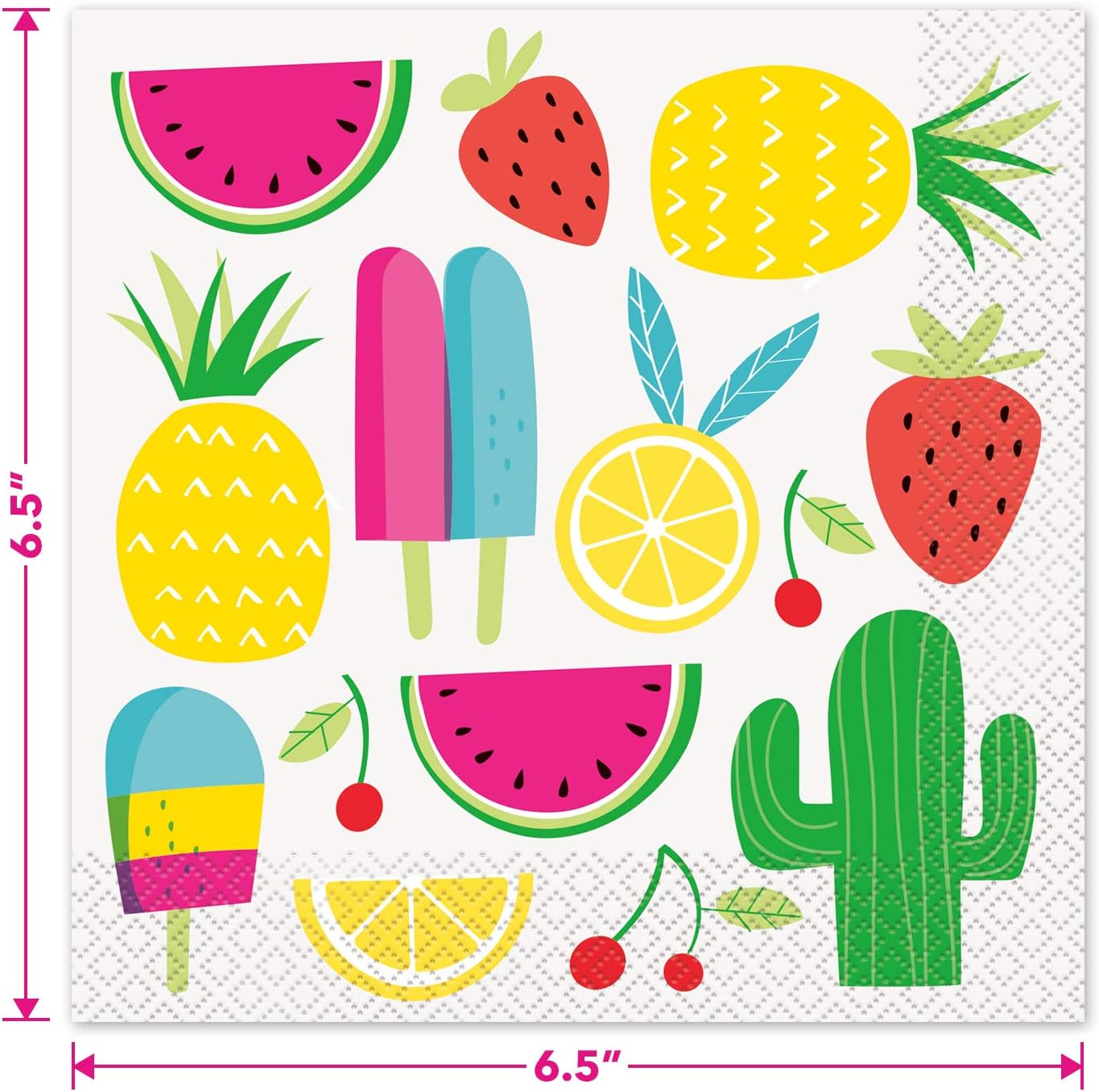 Sweet & Succulent Party Supplies - Cactus and Sweets Paper Dinner Plates and Luncheon Napkins (Serves 16)