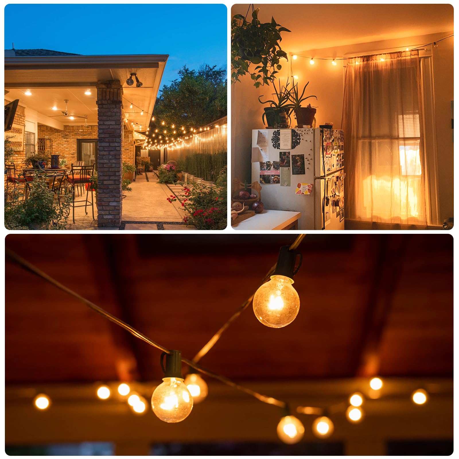 Guirlande Guinguette Exterieur 30M, 37+2 G40 LED Ampoules, Guirlande Lumineuse Exterieure IP44 Imperméable avec Prise, Connectable, Dimmable Temporisé - Blanc Chaud pour Jardin, Terrasse,Mariage