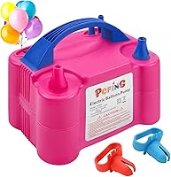 Vista 10 de PCFING Bomba de globos eléctrica, portátil, inflador de globos con herramienta de amarre de globos y boquilla doble