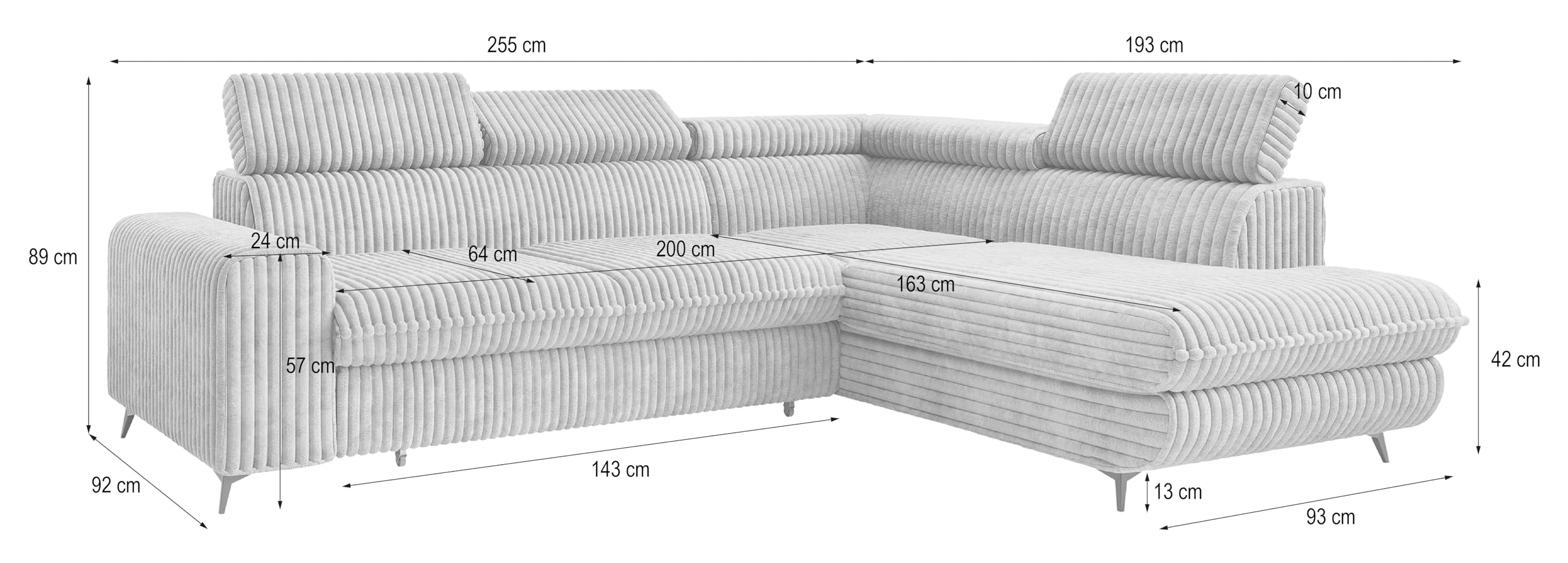 Masseno Ecksofa VELISS T L-S mit Schlaffunktion L-Form, Klassisch Sofa mit Bettkasten, Wohnzimmersofa, Couch, Soffa, Bettsofa, Couchgarnitur - Blau, TILIA 77