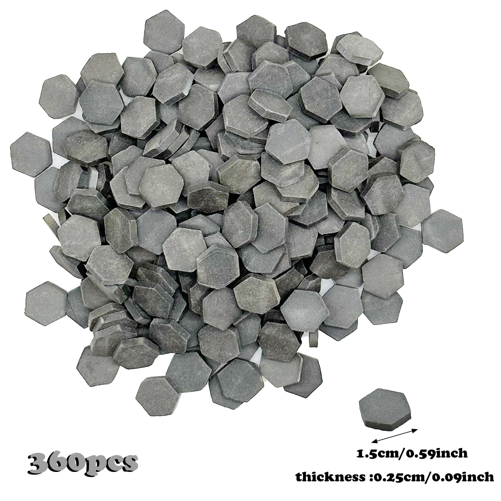 Cayway Mini Bricks Tiny Bricks, Miniature Brick for Landscaping Mini Wall for Mini Garden Accessories (360 PCS Hexagon, Black) - Image 2