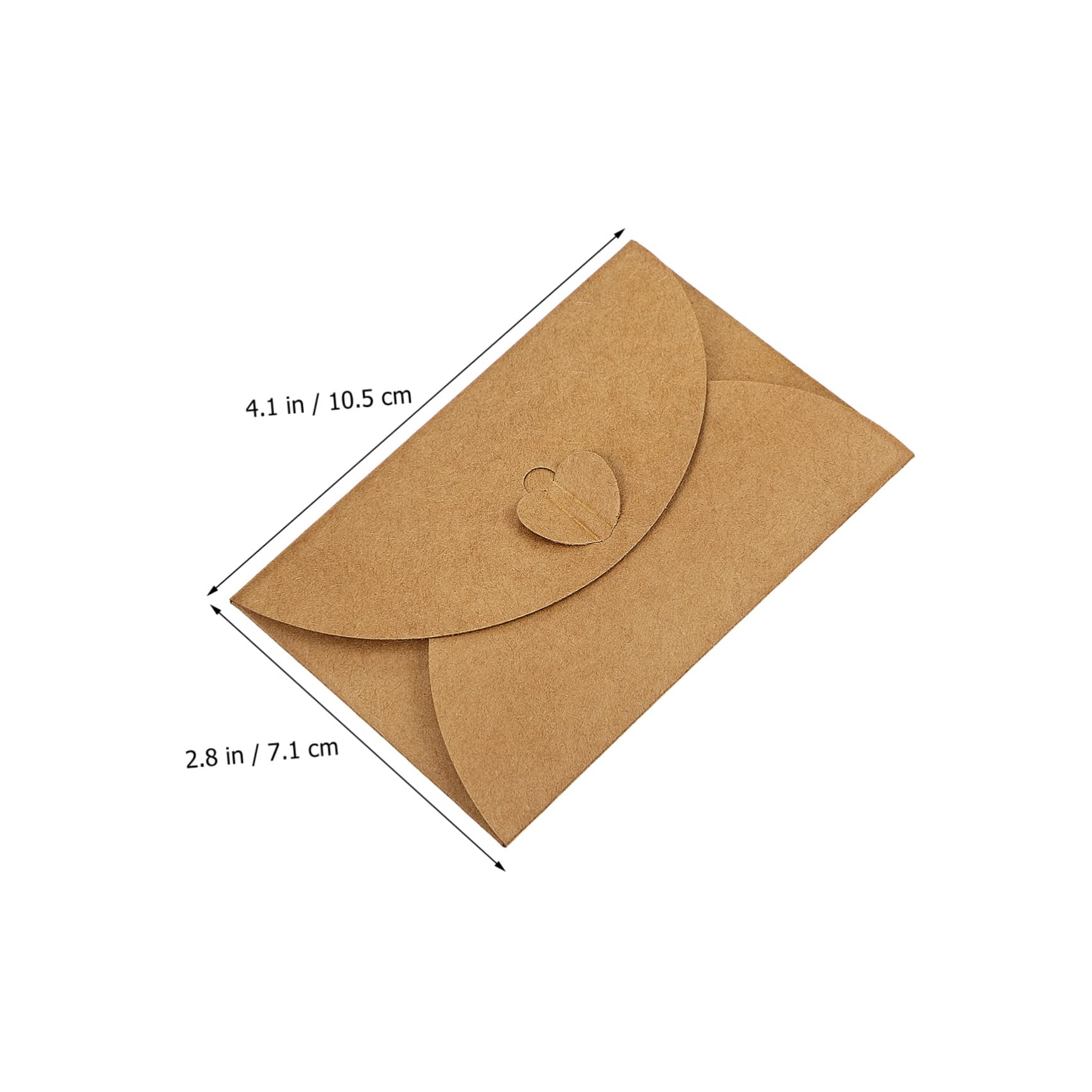 EXCEART 1 Juego Hebilla De Corazón Papel Kraft Tarjetas Festivas Pequeños Bolsillos De Sobre Sobres De Corazón Tarjetas Vacias Papel Kraft Mini Sobre Retro Colocar En Forma De Corazon