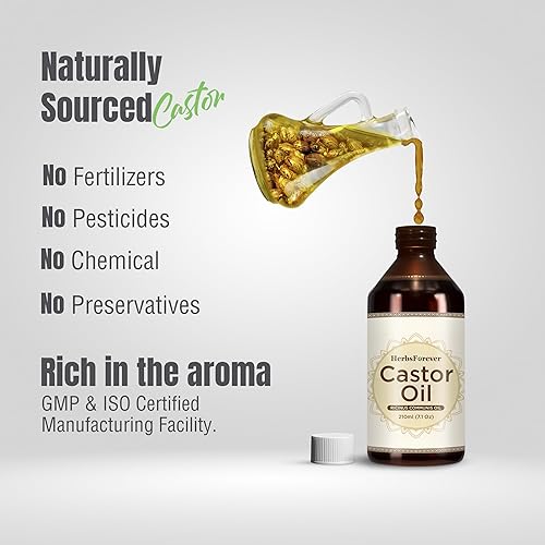 Miniatura 5 de Herbsforever Aceite de ricino  Aceite de semillas de Ricinum Communis  Mantiene la piel, el cabello, las pestañas y las cejas saludables  Aceite