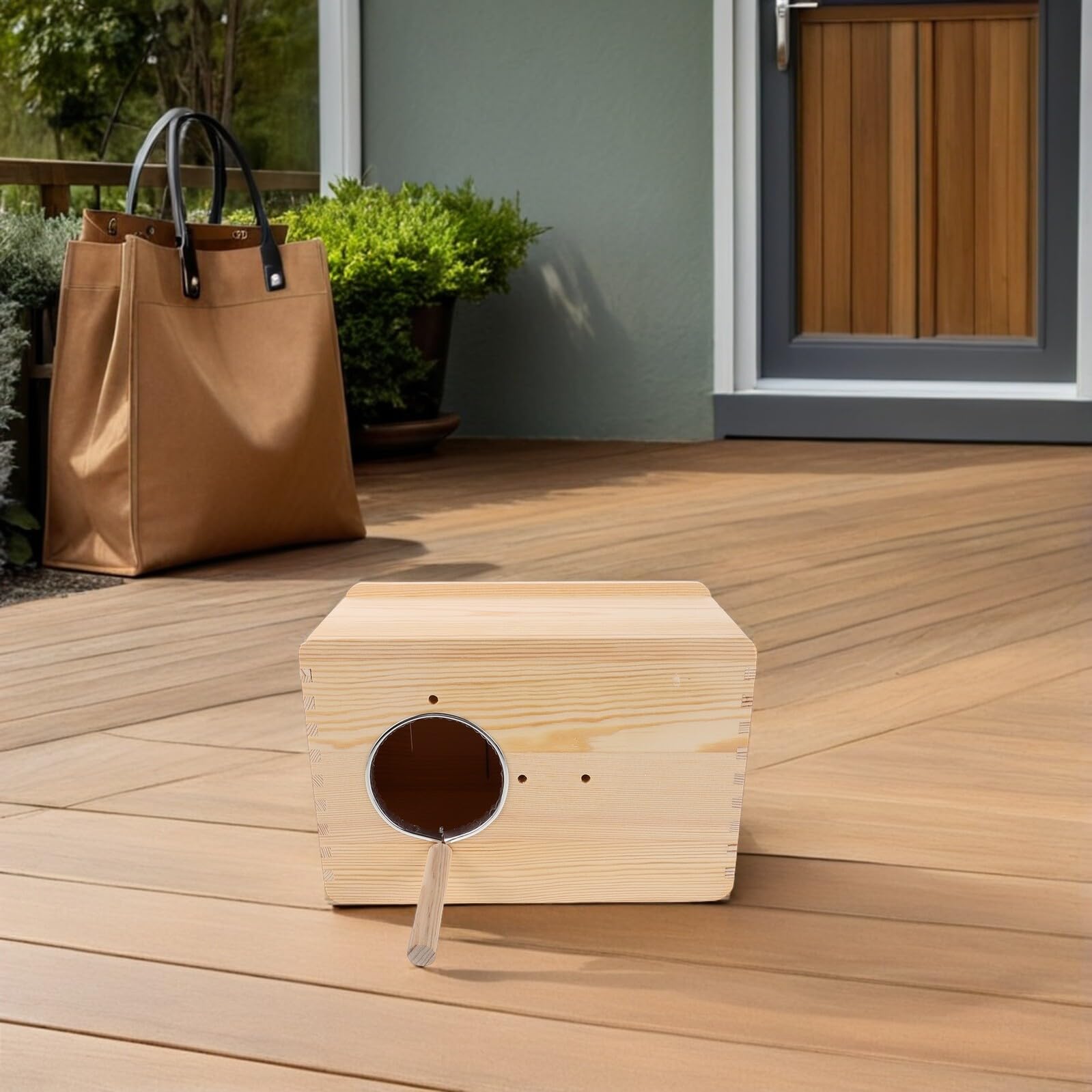 VICASKY Boîte de Nidification Bois pour Perroquets avec Perchoir Nichoir Isolé pour Calopsittes Perruches et Inséparables Accessoire Cage Élevage Oiseaux