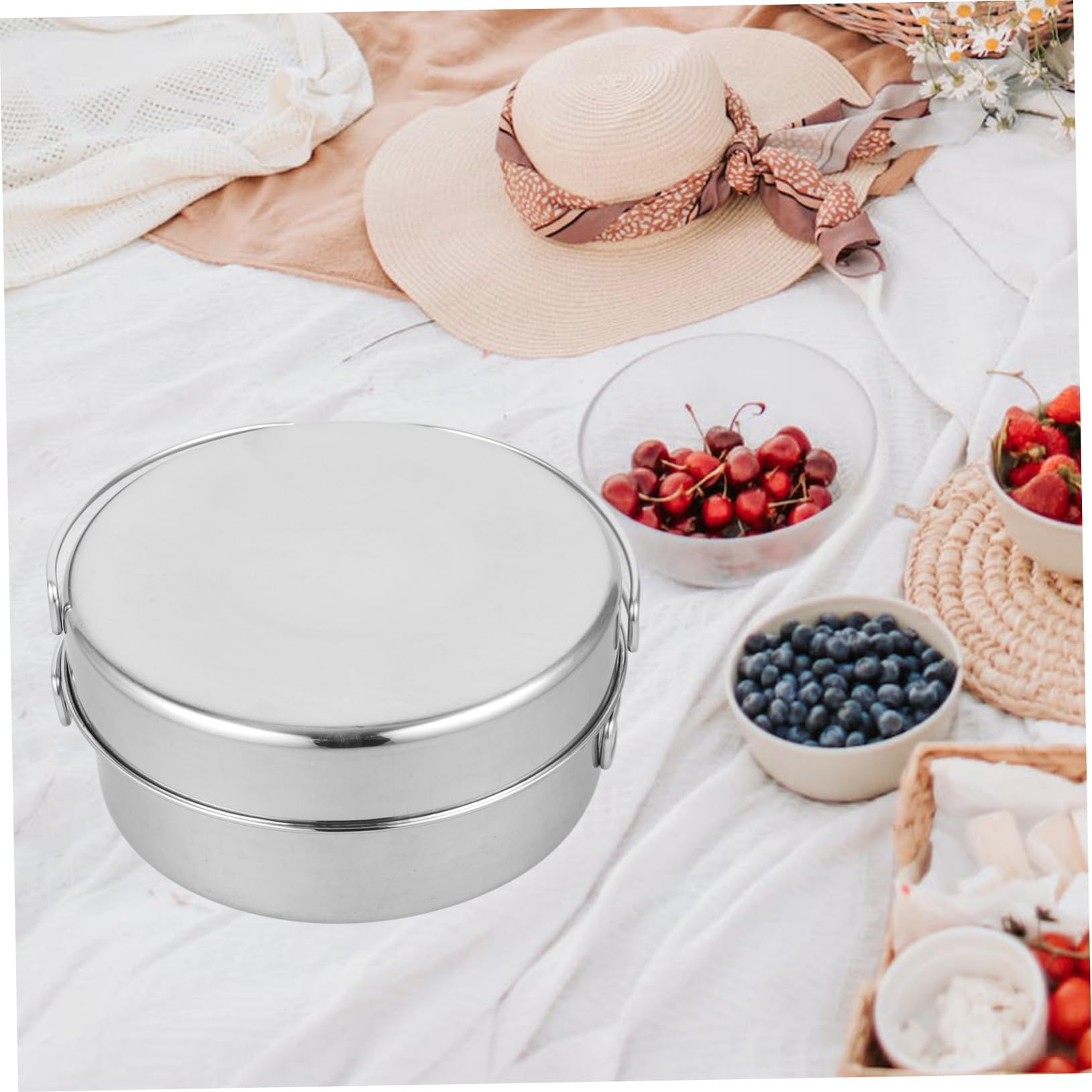 BESTonZON Marmite en Acier Inoxydable pour Camping Randonnée Accessoires De Camping Ustensiles De Cuisine Légers Casseroles Kit De Cuisine Pliable Survie Petites Casseroles