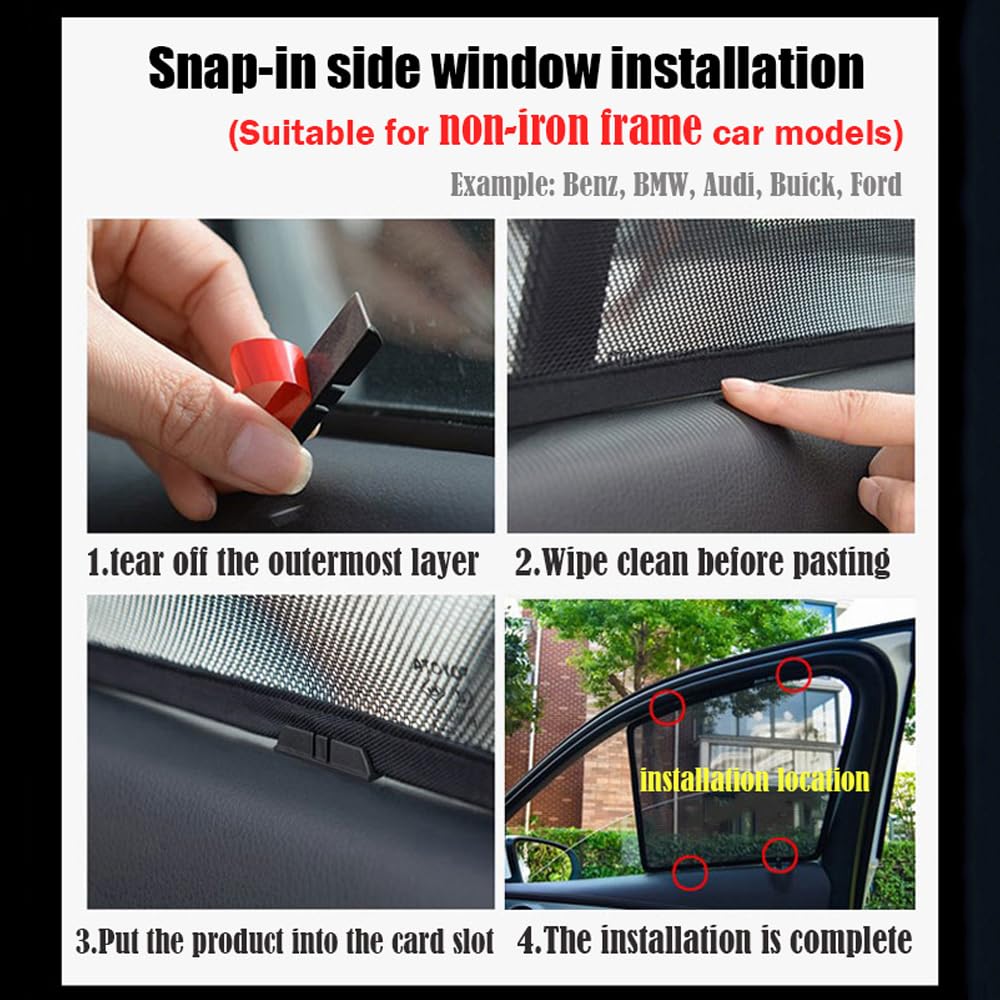 SUROK Tendine Parasole Auto per H-Onda HR-V hrv vezel 2022 2023, Auto Finestrini Laterali Parasole Magnetica Protezione UV Privacy Anti-Zanzara Antipolvere,Set of 7 Pieces