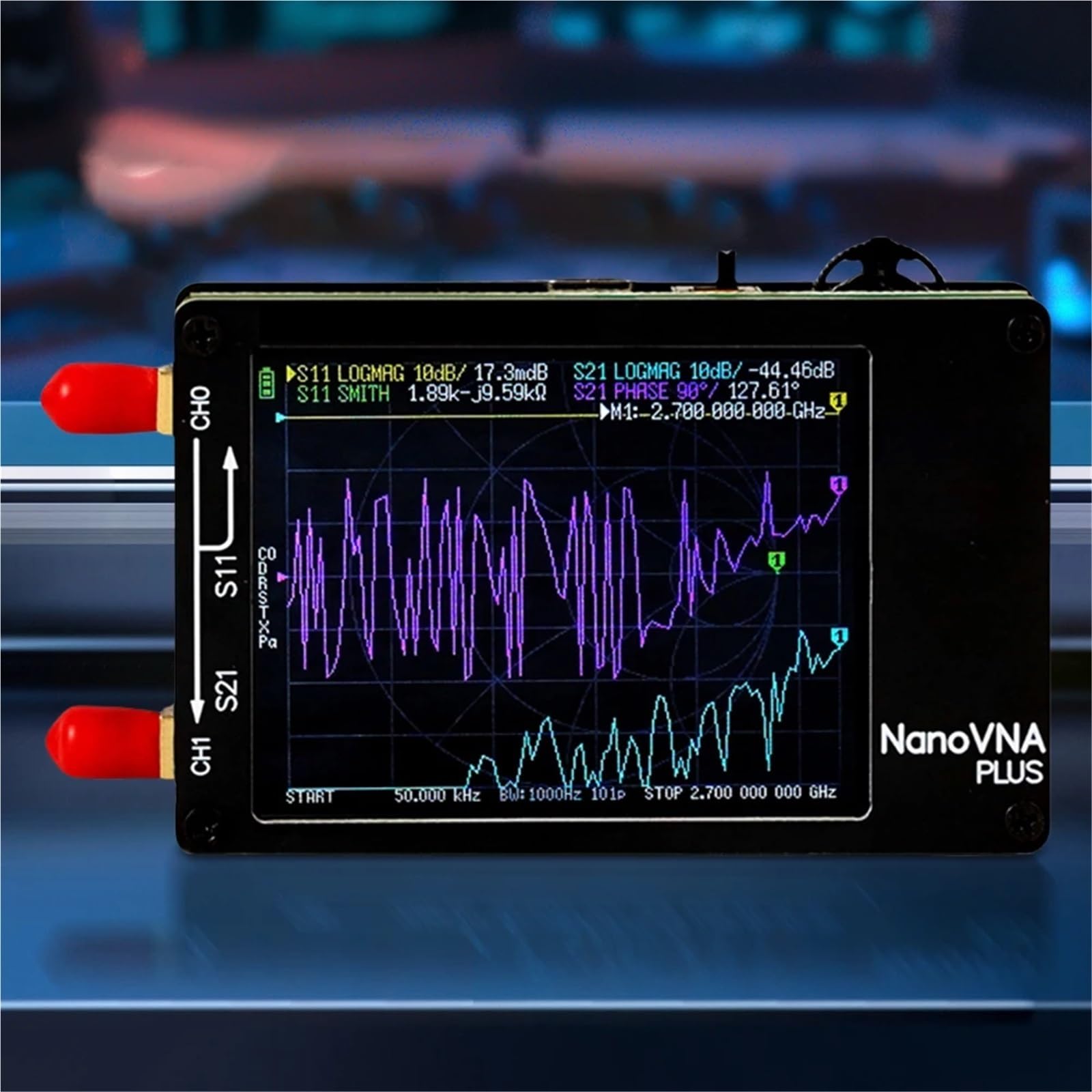 Analizzatore di rete, Analizzatore di spettro MF VHF UHF 50Khz-2.7Ghz Strumento misurazione a riflessione a rete test 'antenna,per la diagnostica dei cavi di rete