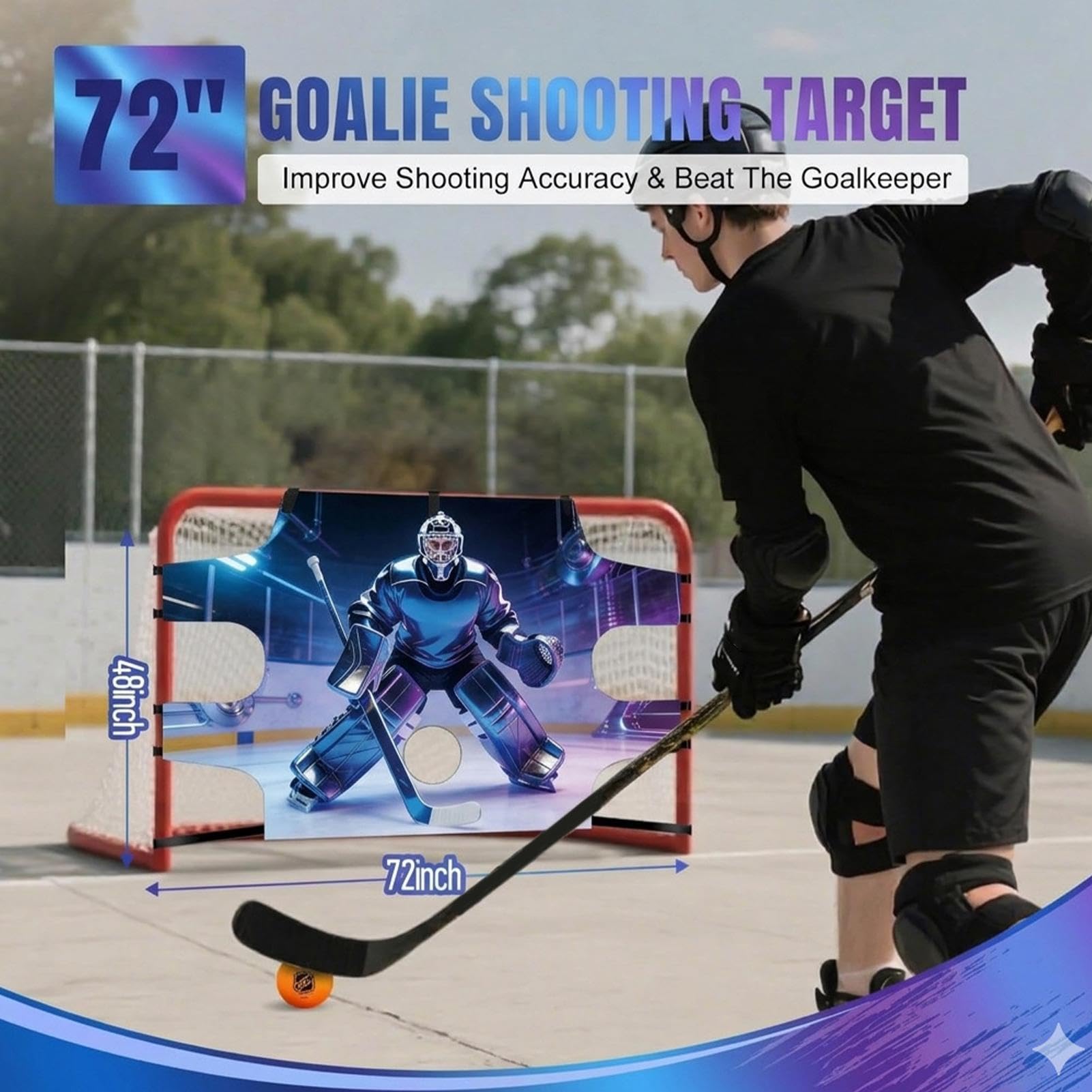 Bersaglio per porta da hockey - Tappetino da tiro 122x183 cm, Trainer per la precisione della reazione | Tappetino per allenamento per giovani adulti, ricambio per telone da rimbalzo per allenamento p