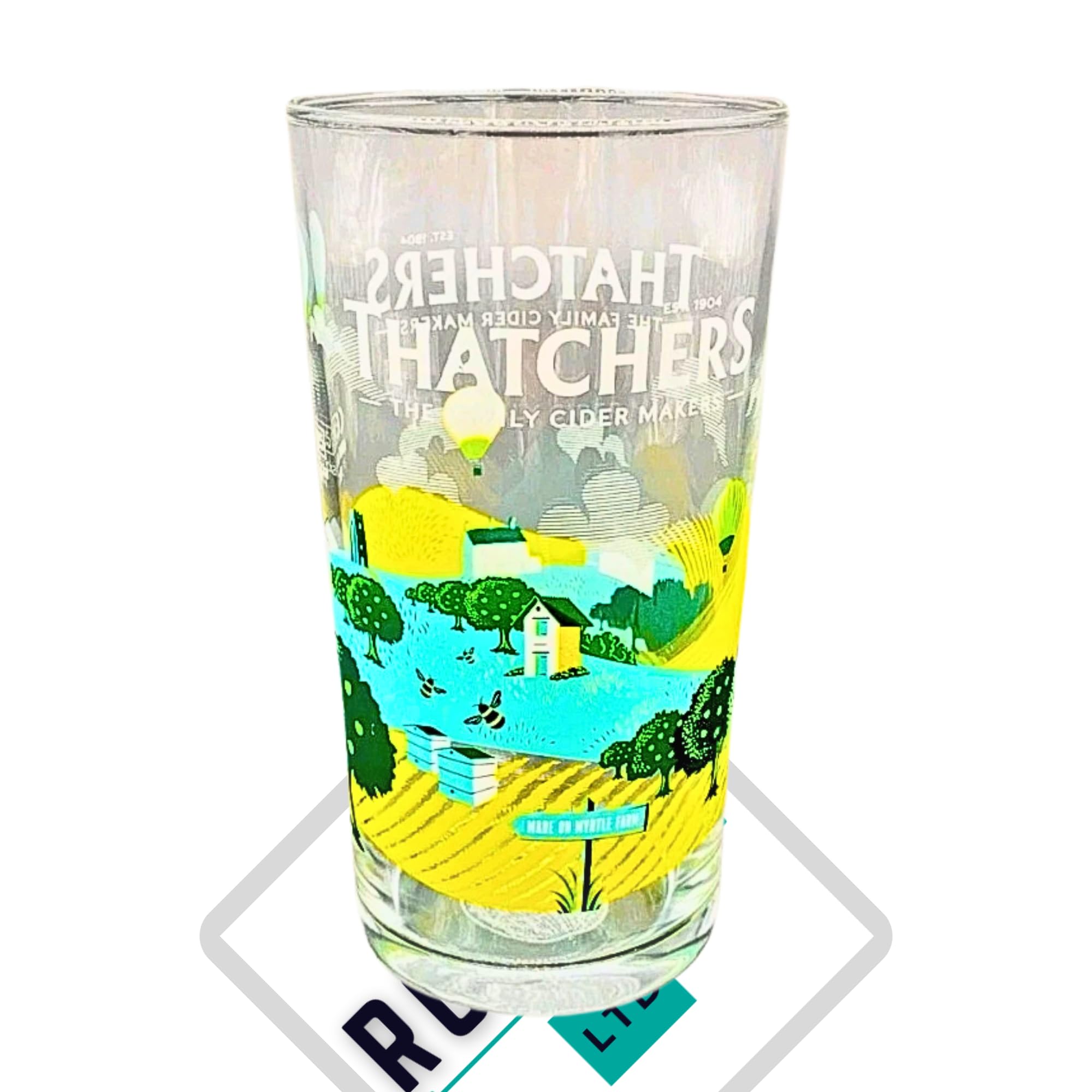 Thatchers Myrtle Pint Glasses X1 Original Cider Beer Lager Pint Glass Man Cave Pub Club Roxley