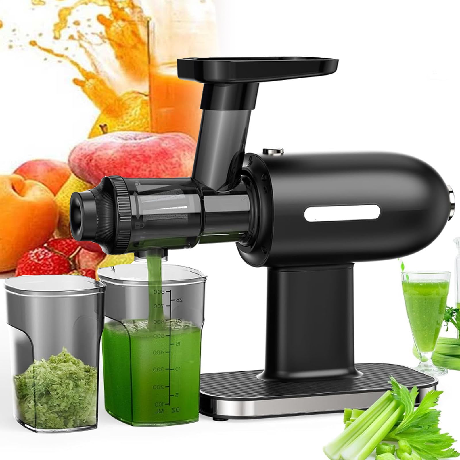XCSCUK Juicer Machines, Slow Masticating Juicers, 150w Professional Cold Press Juicer Extractor,with Reverse Function,for Fruit and Vegetable