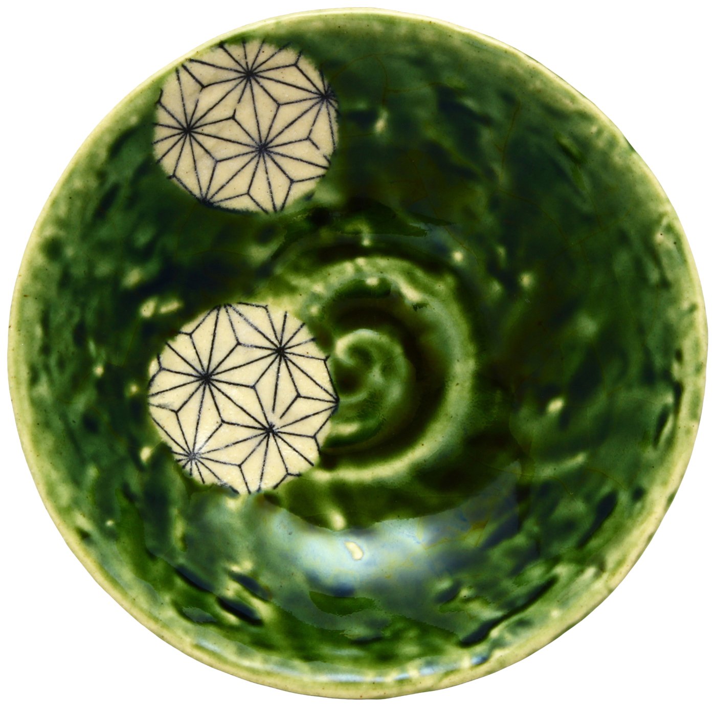 Seto Ware 027-0018 Gofu Kiln Round Small Plate, Diameter Approx. 3.9 inches (10 cm), Oribe, Green, Linanoha, Made in Japan : Home & Kitchen