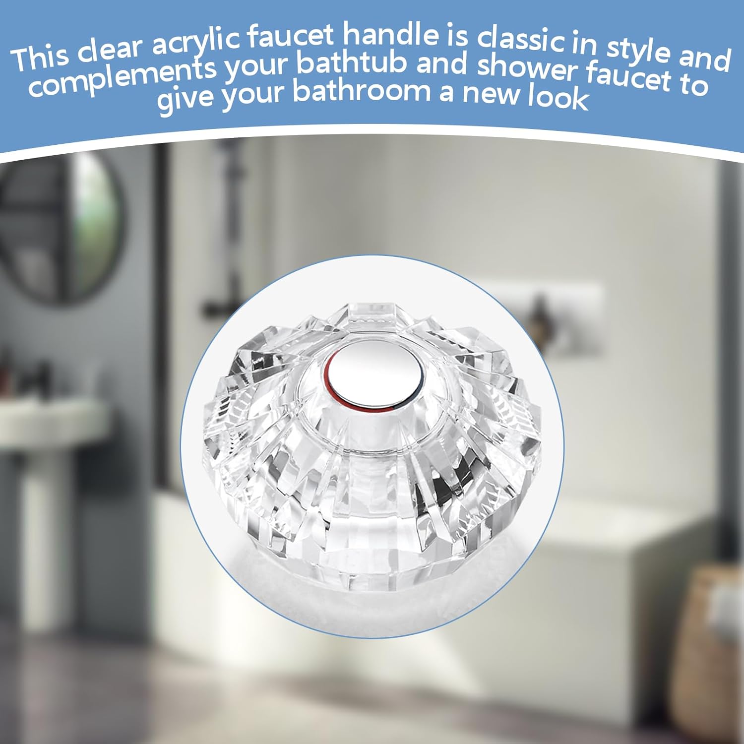Shower Faucet Handle Replacement for 940-240 and 940-950A, Shower Handle Compatible with Price Pfister Avante Kitchen, Bath, Tub and Shower Faucets, Single Shower Knob Replacement, Acrylic