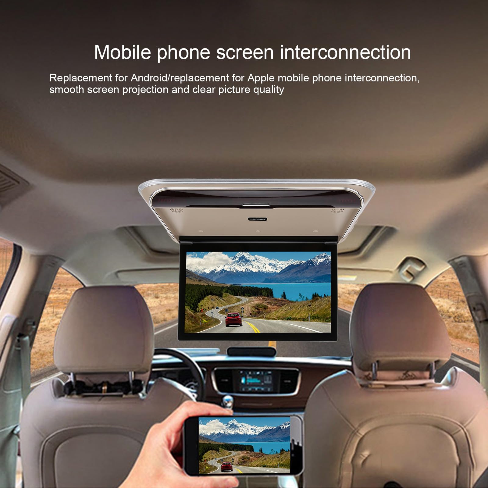 Reproductor de Techo para Coche MP5 17,3 Pulgadas HD 1080P USB Monitor DigitalCompatible WiFi