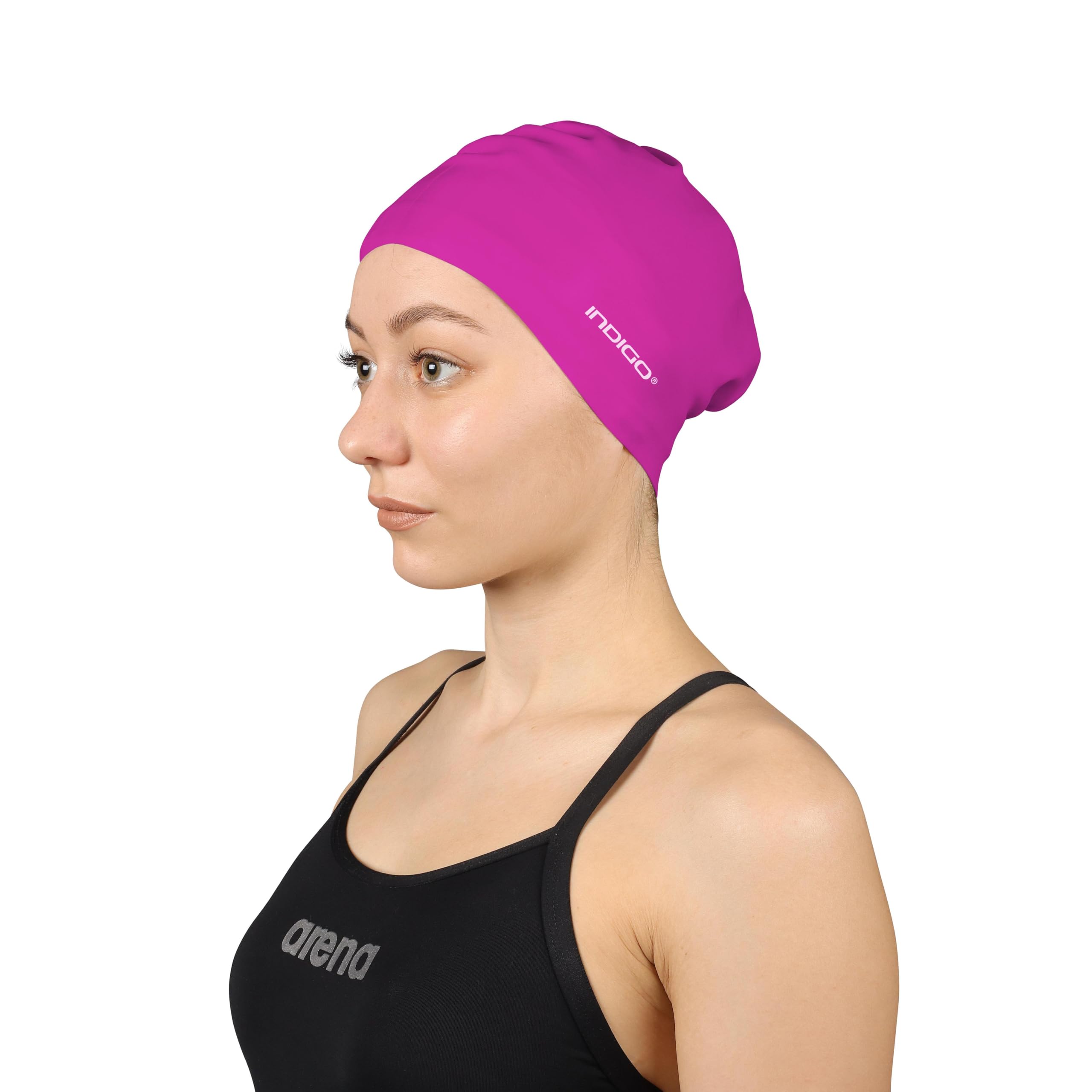 DRUNA Gorro de Natación y Piscina para Pelo y Cabellos Largos, 100% Silicona para Mujeres