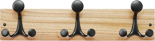 Miniatura 116 de SKOLOO Perchero de madera blanca de 17 pulgadas con 3 ganchos triples, ideal para entradas familiares, aulas y almacenamiento de suministros para