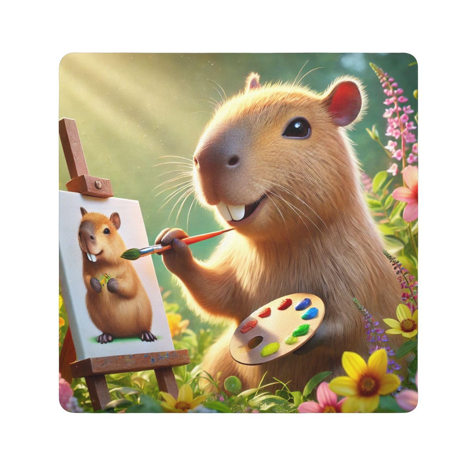 Joko Ivery Capybara Painting Flower Self-adhesive Cloth 17.7