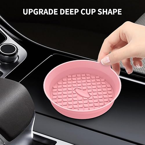 Miniatura 4 de ME.FAN Portavasos para automóvil 4 unidades Alfombrillas de silicona para tazas, accesorios interiores antideslizantes universales para empotrar,