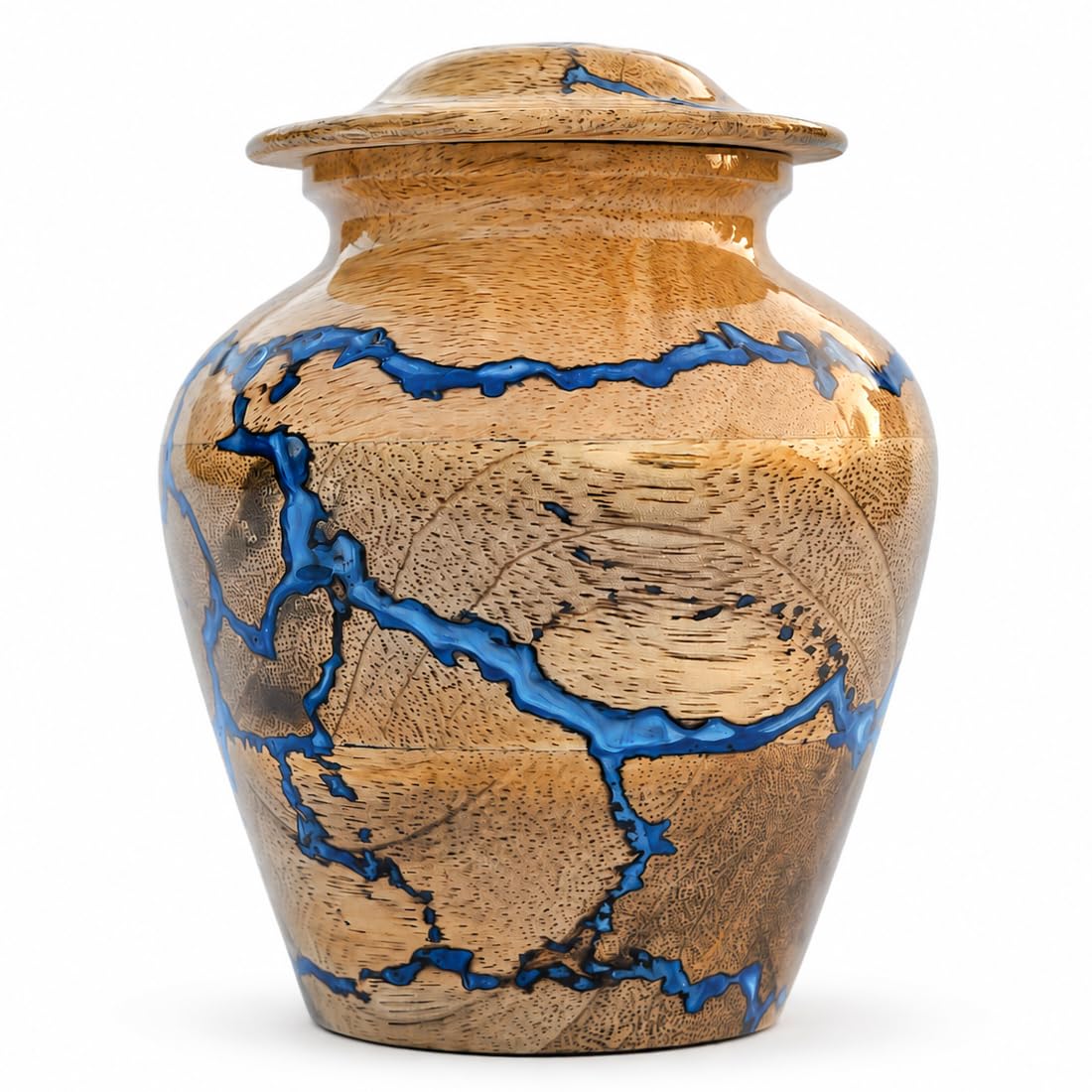 Handcrafted Wooden Cremation Urn for Human Ashes – Memorial Urn Box for Adults or Pets – Decorative Funeral Keepsake for Men and Women