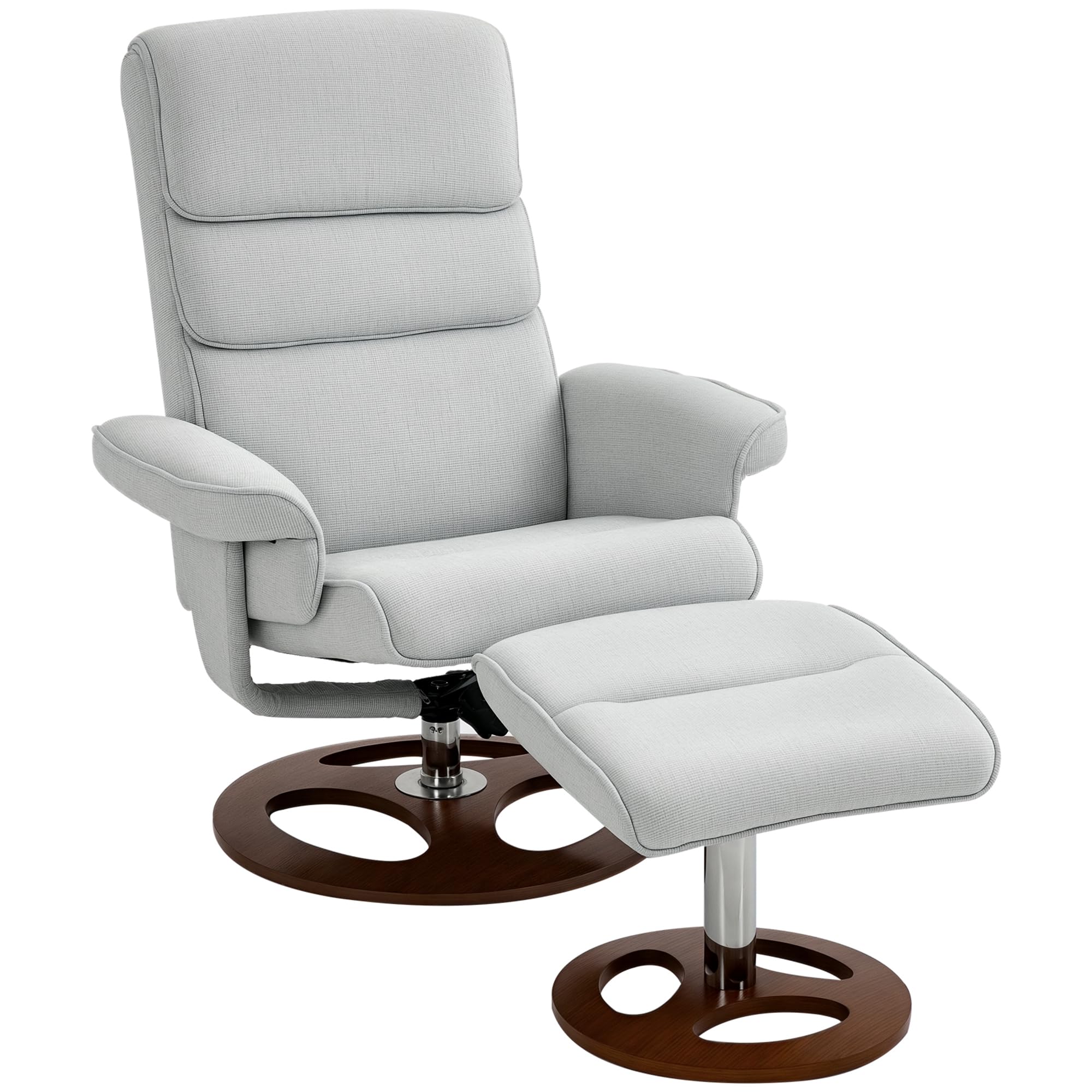 Homcom Recliner Chair With Footstool Swivel Armchair With 145