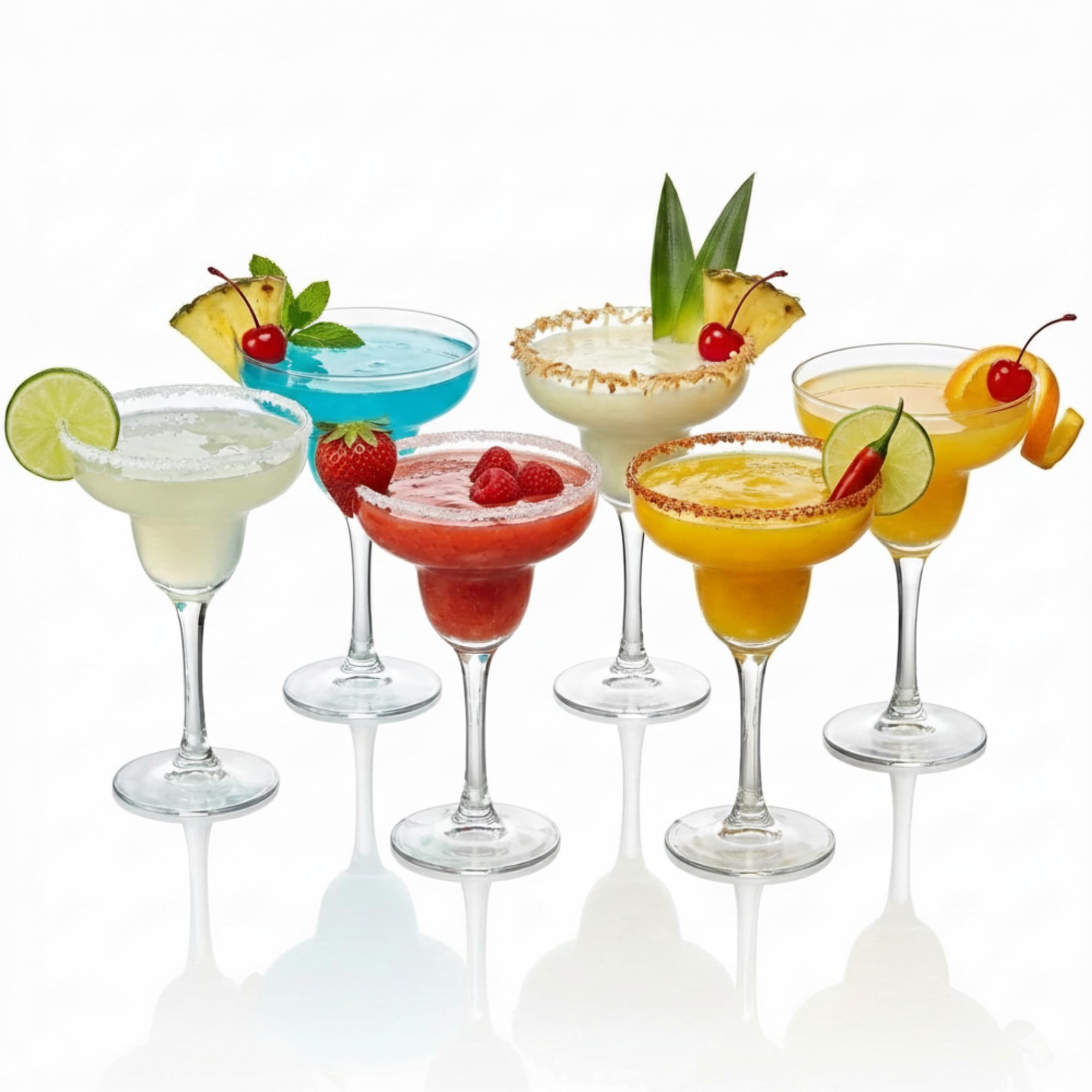 Drinkstuff City Margarita Glasses 360ml – Set of 6 Classic Coupe Cocktail Glasses for Margaritas, Martinis & Mocktails, Gift Boxed, Dishwasher Safe