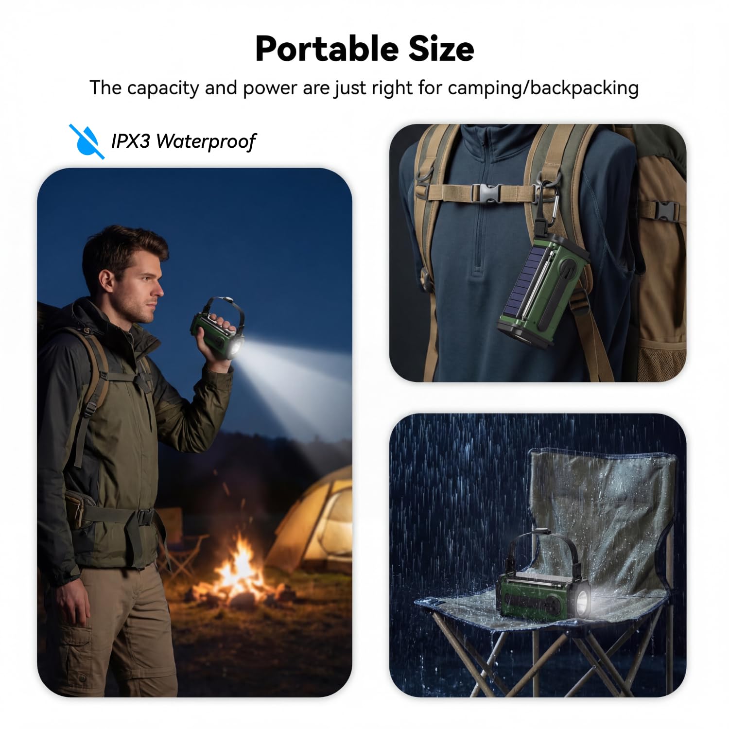 MONODEAL Kurbelradio mit Solar und Powerbank, Notfallradio mit Kurbel für Blackout, Camping und Notfall, Emergency Radio Eingebaute SOS Alarm und LED Leselampe