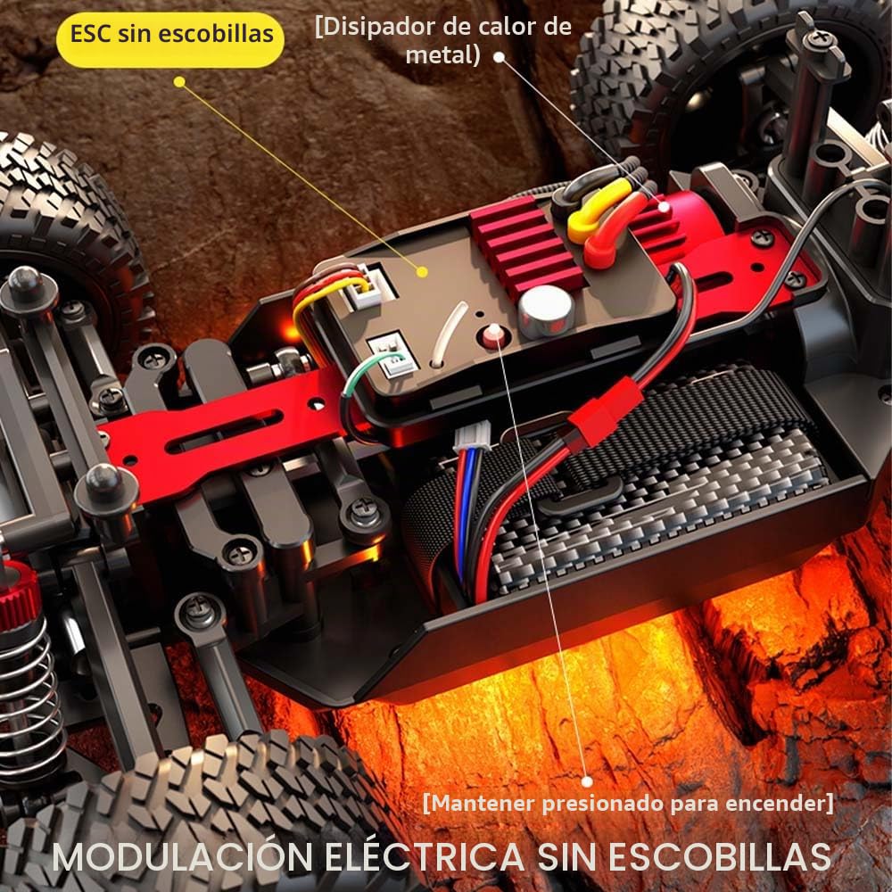 Coche teledirigido sin escobillas, 55 km/h, alta velocidad RC coche para adultos, 1:20, coche de carreras todoterreno, 4WD Drift Racing, 3 pilas (rojo)