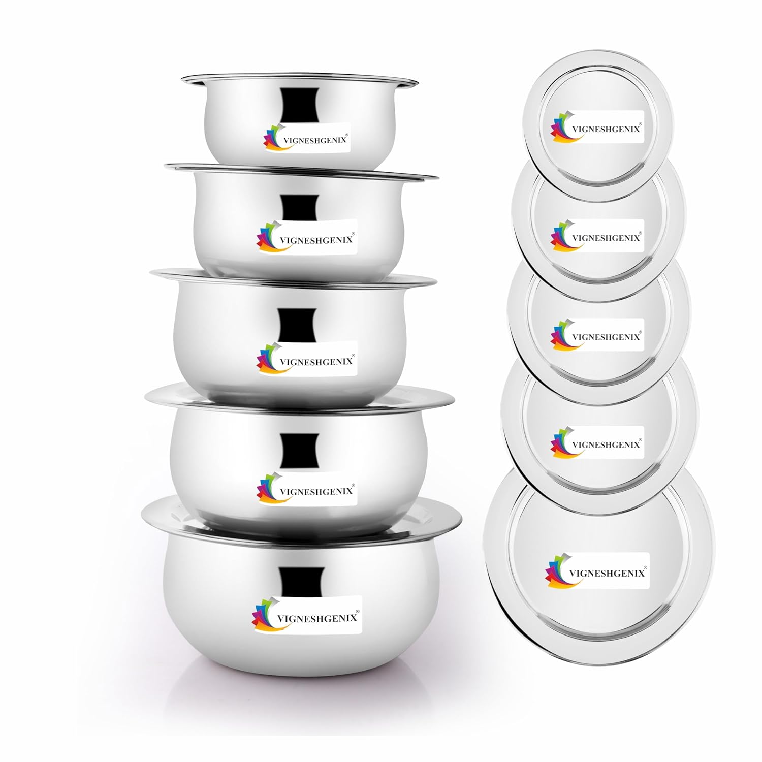 Steel Handi Set Pot 5 Piece Set with Lid Steel Handi Set/Cookware Chetty Combo Serving Handi Cookware Multi Purpose Handi Cookware Set (Stainless Steel, 5 – Piece with lid) Steel Handi Set Pot 5 Piece Set with Lid Steel Handi Set/Cookware Chetty Combo Serving Handi Cookware Multi Purpose Handi Cookware Set (Stainless Steel, 5 – Piece with lid)